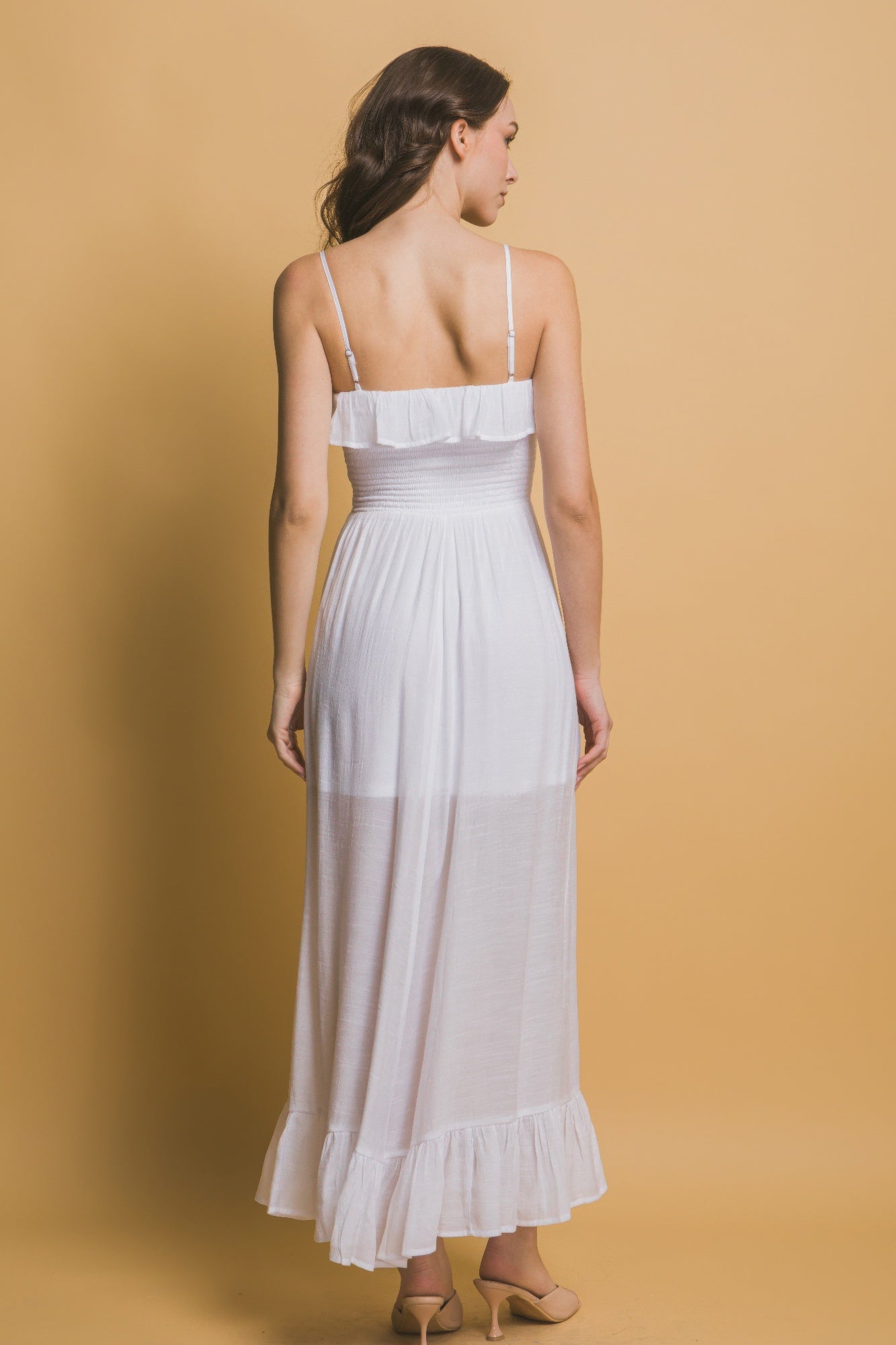 Smocked Ruffle Maxi Dress - Tigbul's Variety Fashion Shop