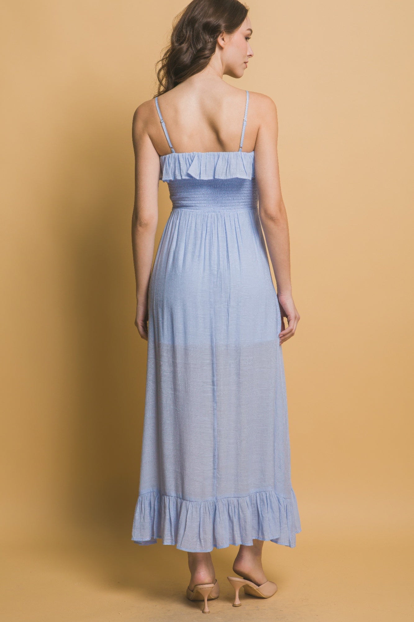 Smocked Ruffle Maxi Dress - Tigbul's Variety Fashion Shop