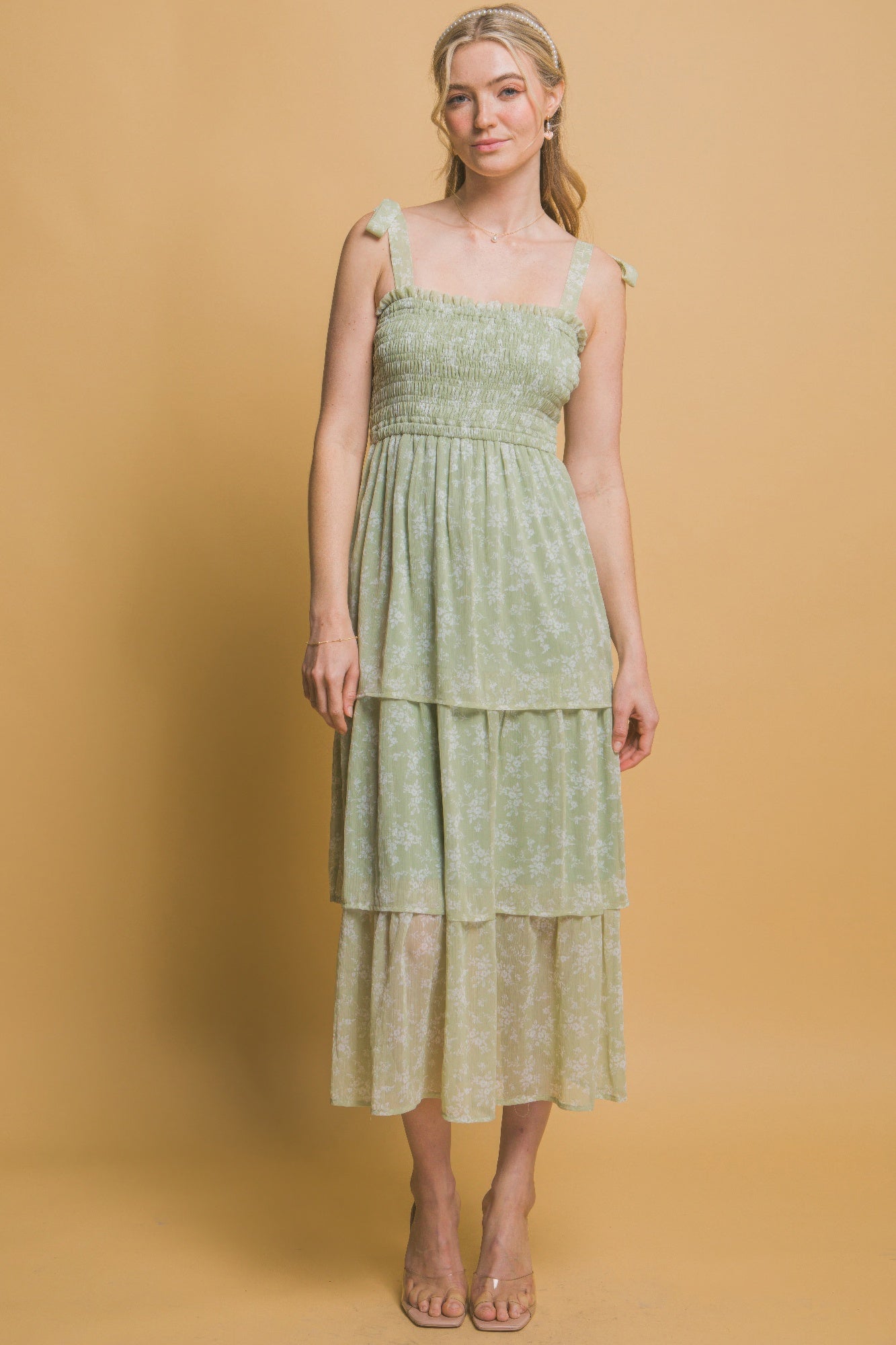 Tiered Midi Floral Dress - Tigbul's Variety Fashion Shop