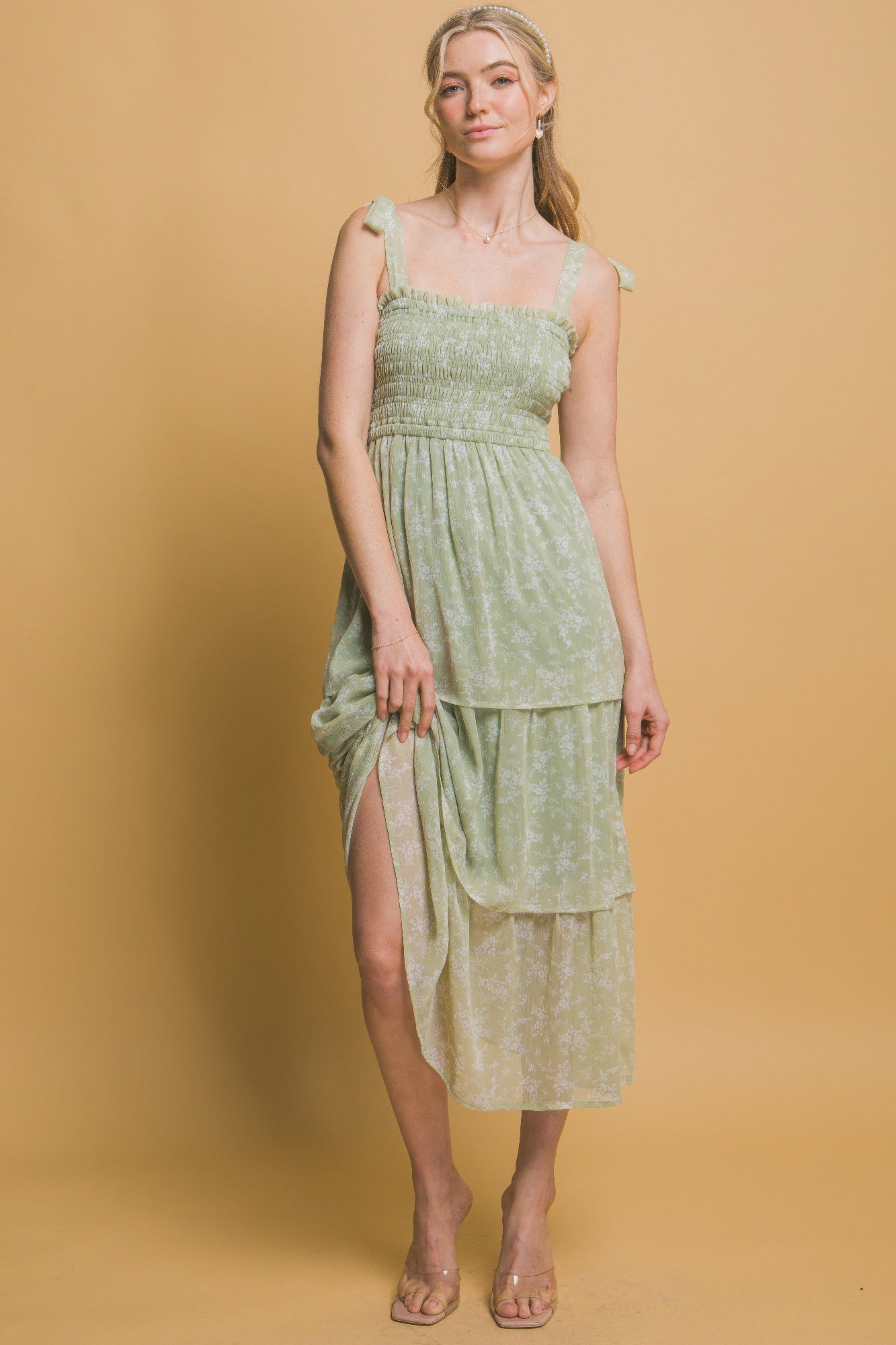 Tiered Midi Floral Dress - Tigbul's Variety Fashion Shop