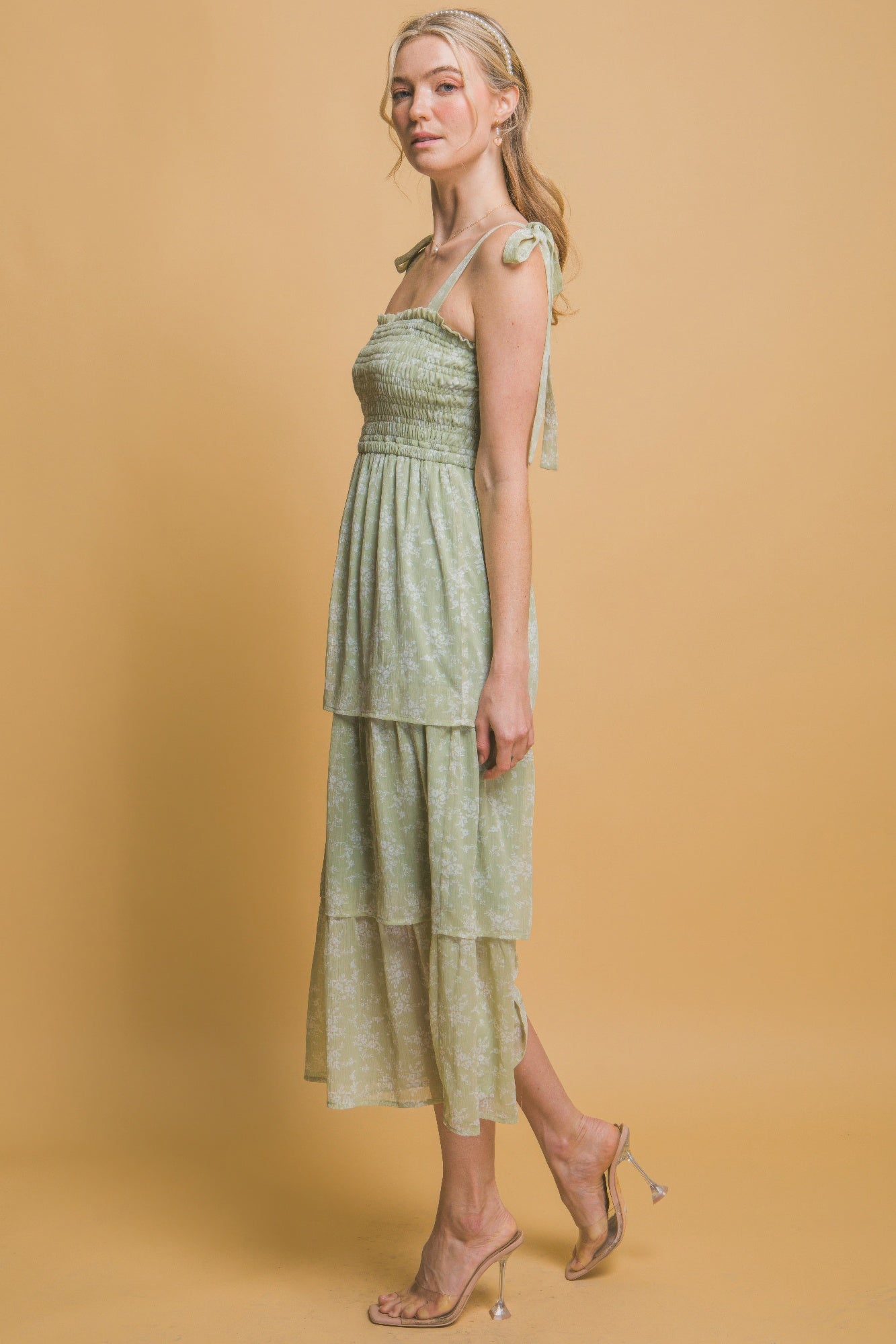 Tiered Midi Floral Dress - Tigbul's Variety Fashion Shop