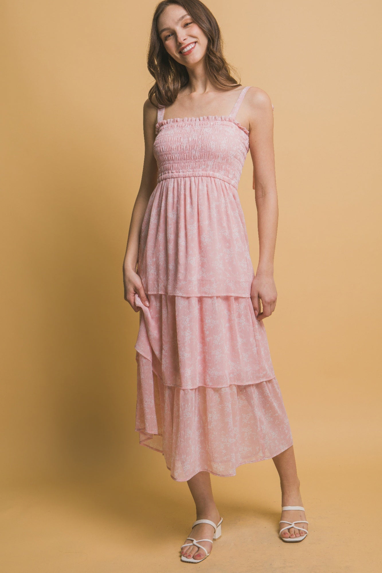 Tiered Midi Floral Dress - Tigbul's Variety Fashion Shop