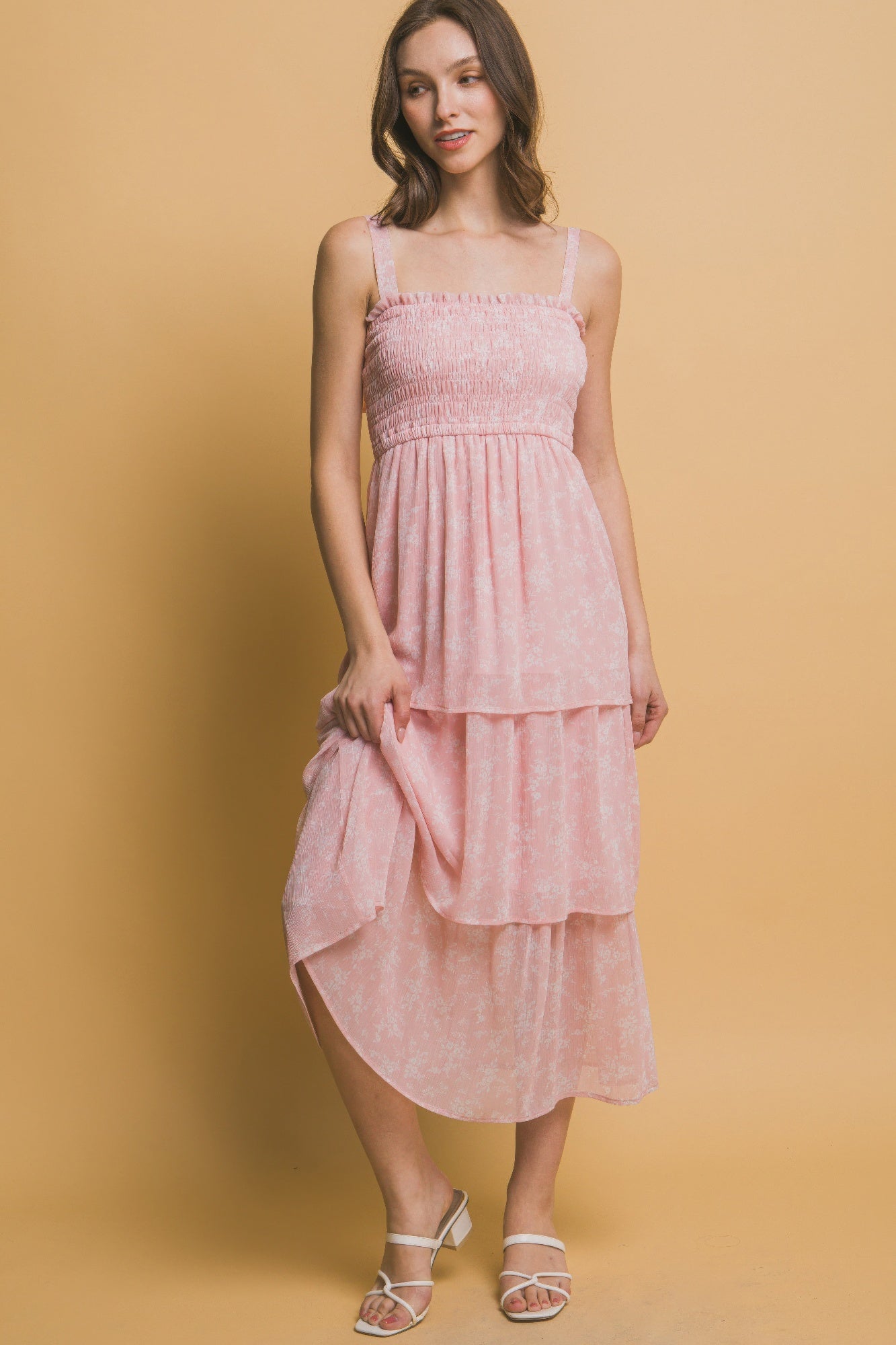 Tiered Midi Floral Dress - Tigbul's Variety Fashion Shop
