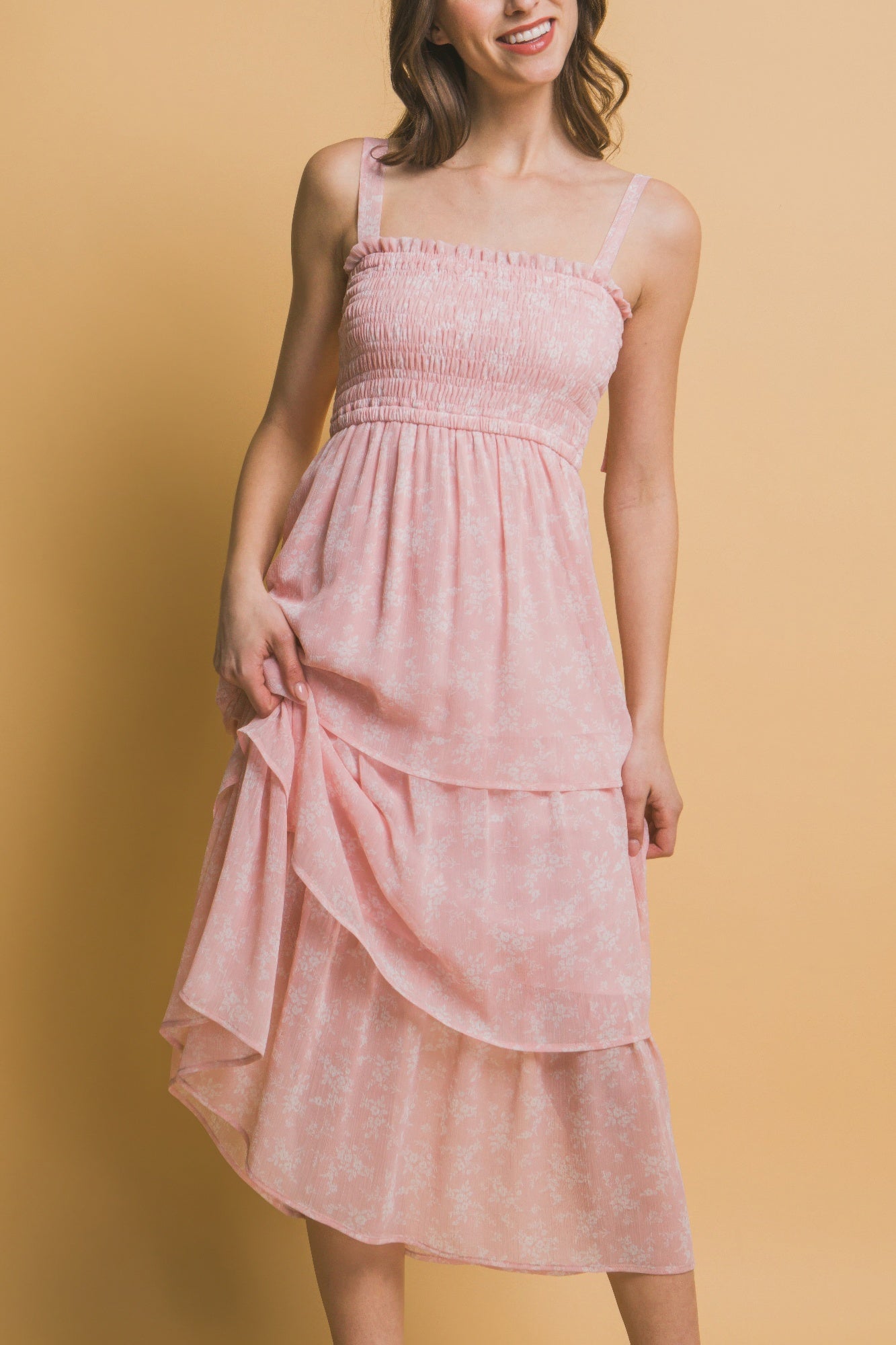 Tiered Midi Floral Dress - Tigbul's Variety Fashion Shop