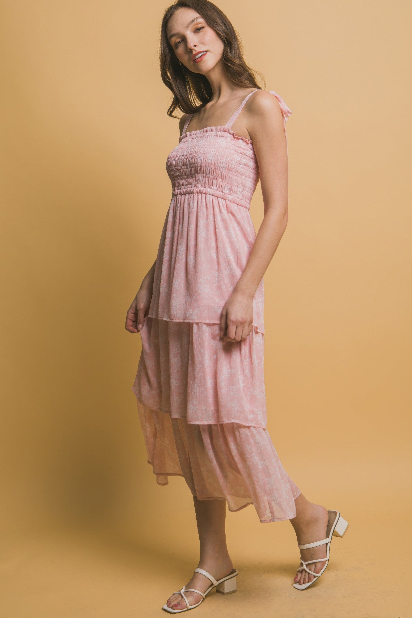 Tiered Midi Floral Dress - Tigbul's Variety Fashion Shop