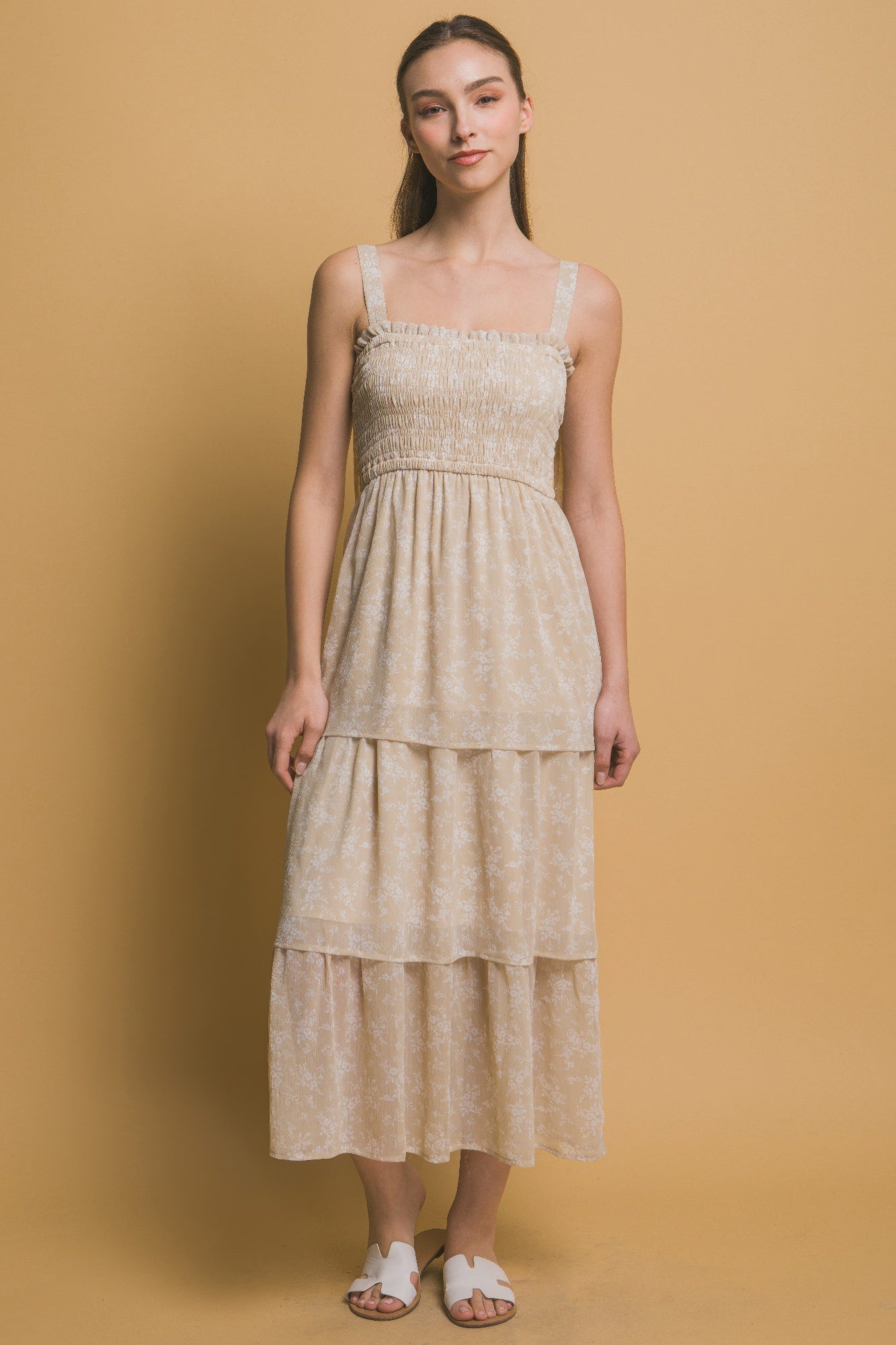 Tiered Midi Floral Dress - Tigbul's Variety Fashion Shop