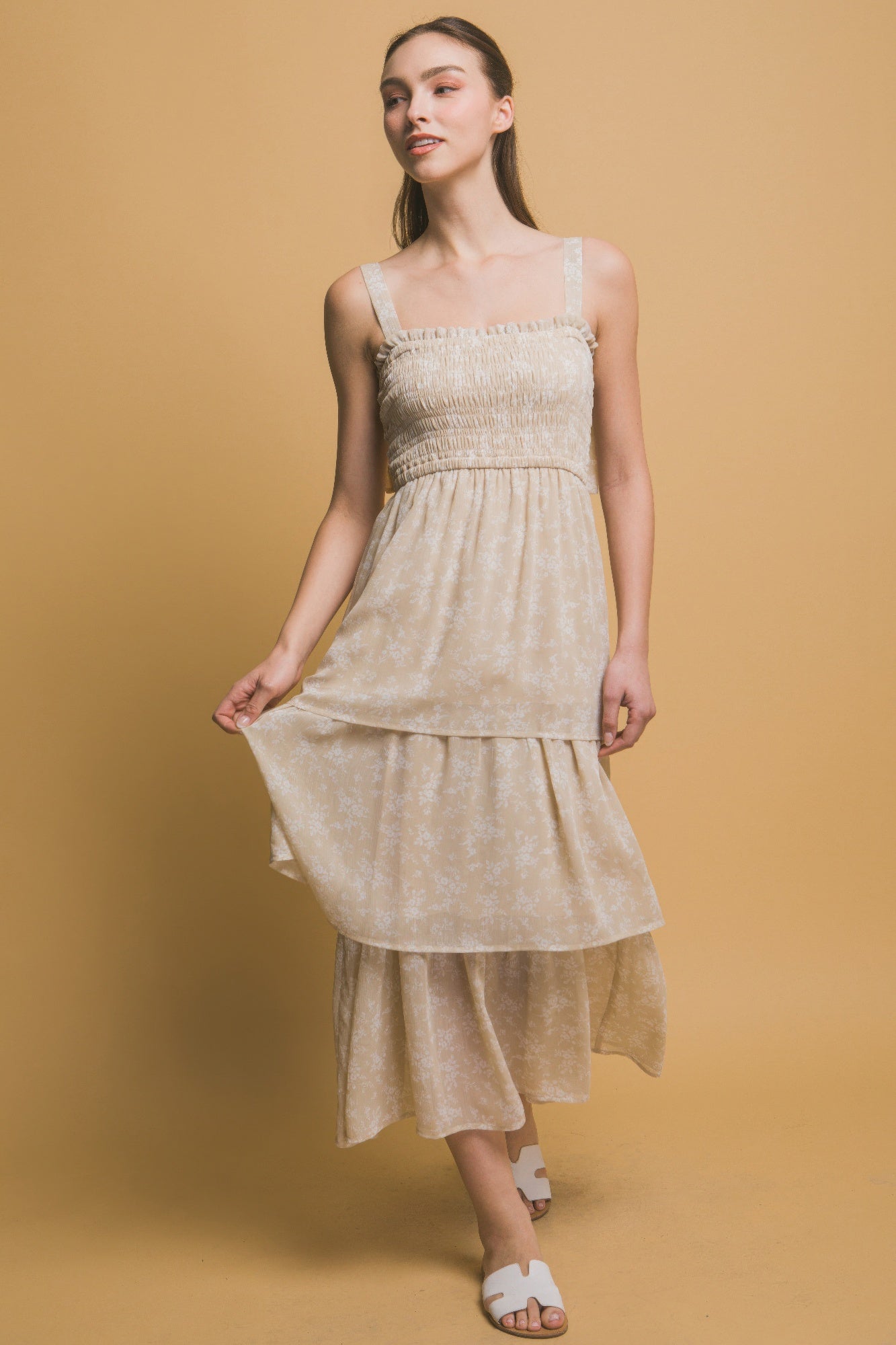 Tiered Midi Floral Dress - Tigbul's Variety Fashion Shop