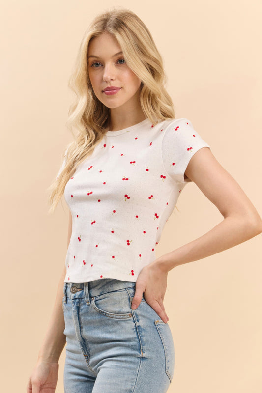 Short Sleeve Printed Baby Tee - Tigbul's Variety Fashion Shop