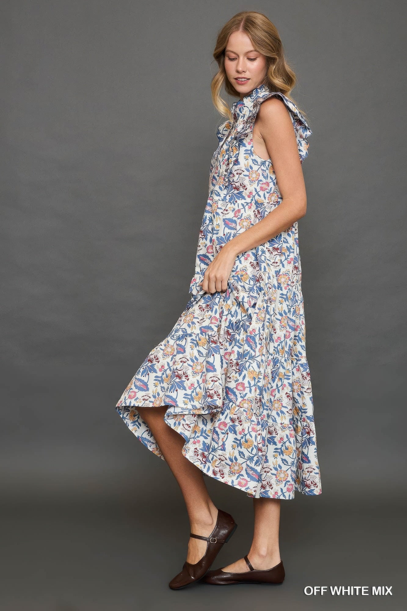 Floral Garden Print Tiered Maxi Dress - Tigbul's Variety Fashion Shop