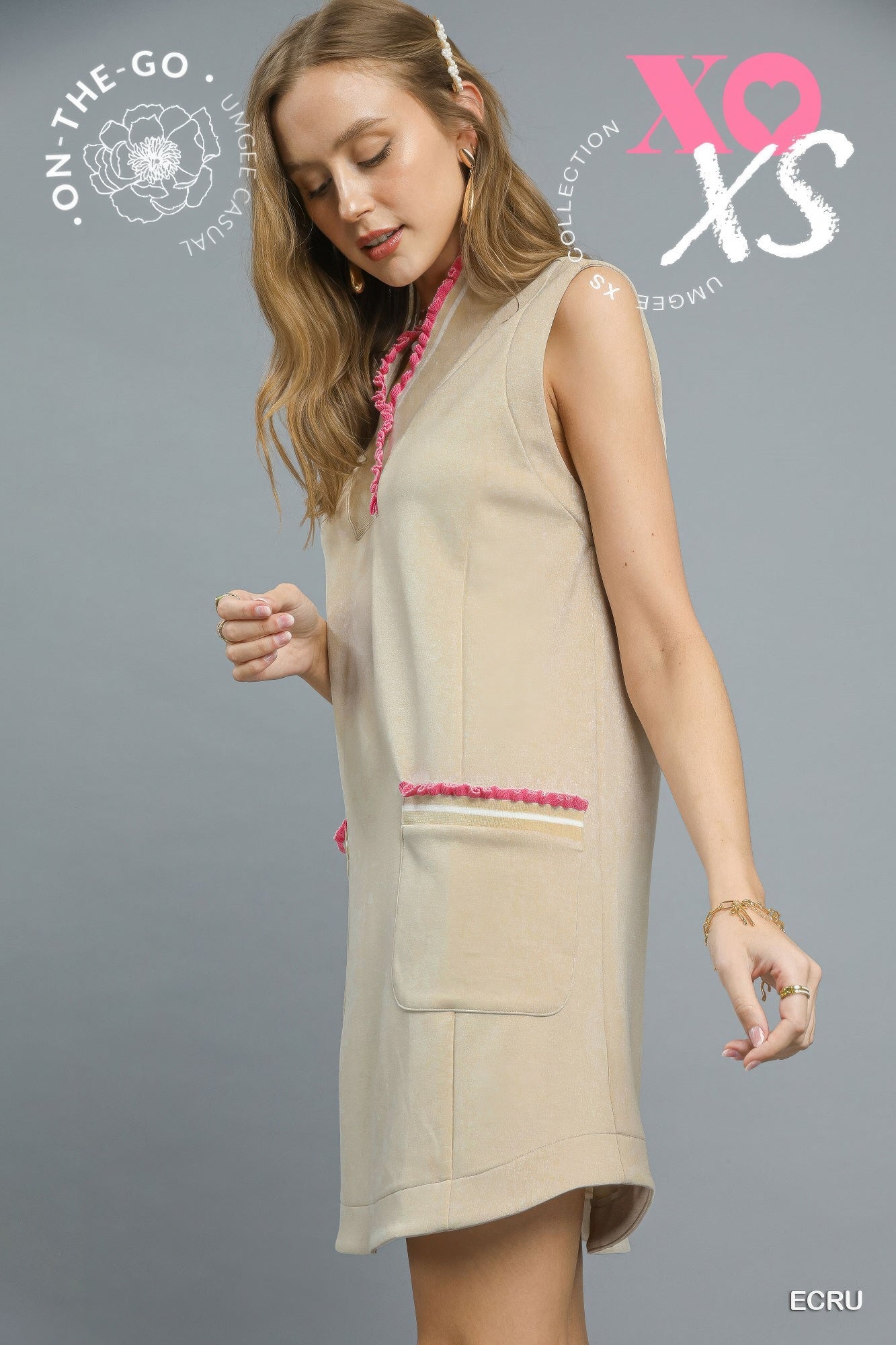 Luxeknit Sleeveless Ruffle Trim Pocket Dress - Tigbul's Variety Fashion Shop