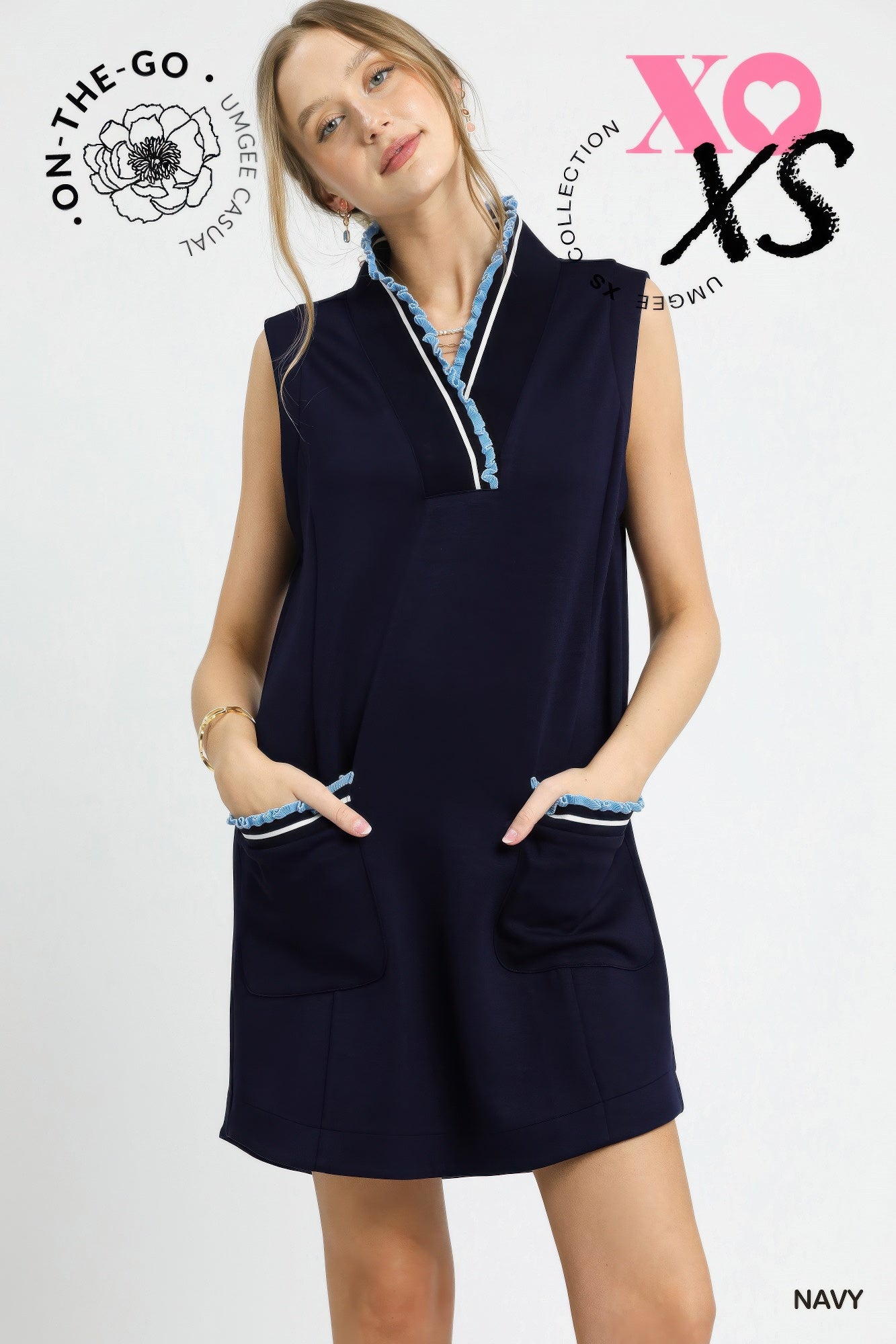 Luxeknit Sleeveless Ruffle Trim Pocket Dress - Tigbul's Variety Fashion Shop
