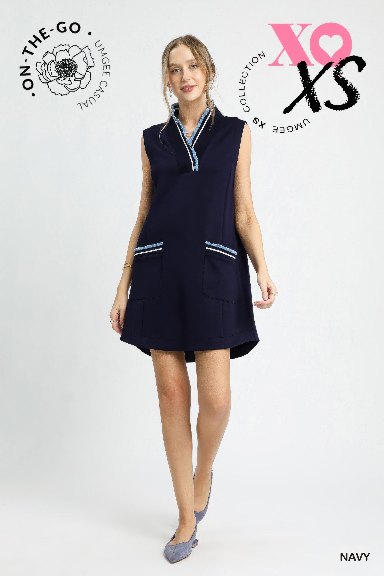 Luxeknit Sleeveless Ruffle Trim Pocket Dress - Tigbul's Variety Fashion Shop