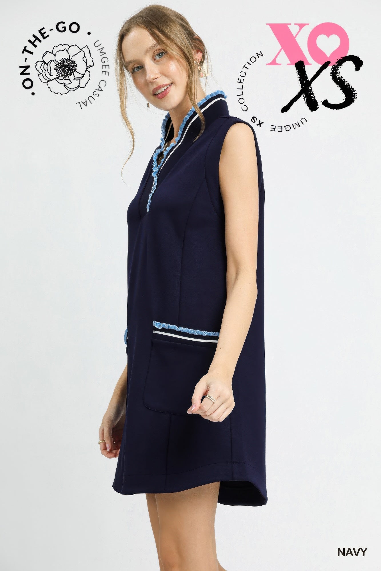 Luxeknit Sleeveless Ruffle Trim Pocket Dress - Tigbul's Variety Fashion Shop