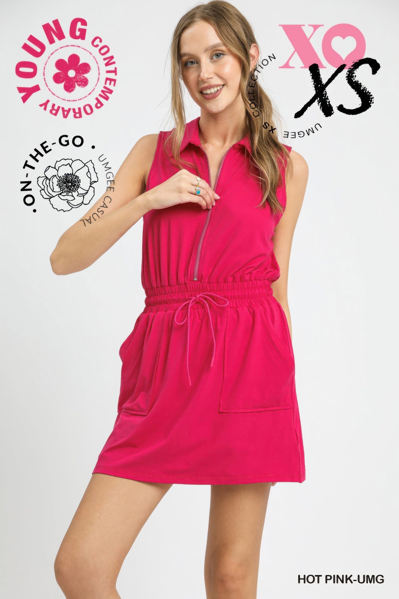 Zip Front Casual Mini Dress - Tigbul's Variety Fashion Shop
