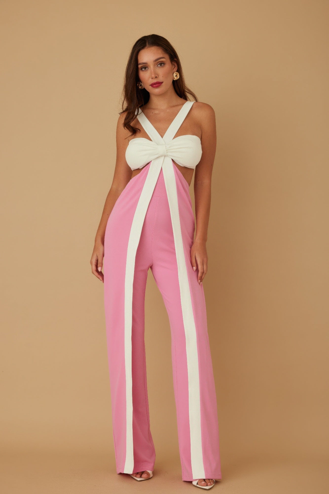 X Ribbon Open Jumpsuit - Tigbul's Variety Fashion Shop