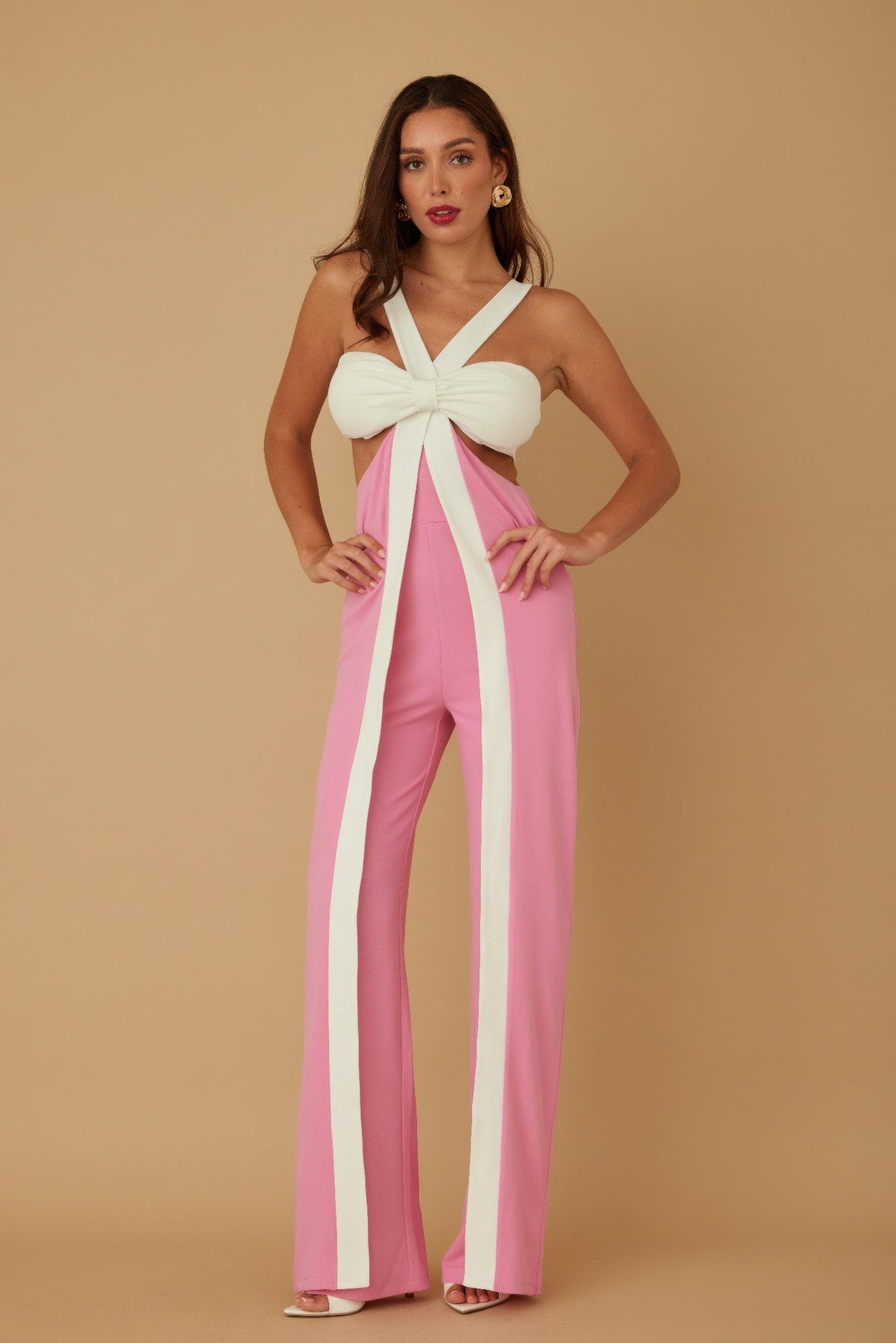 X Ribbon Open Jumpsuit - Tigbul's Variety Fashion Shop