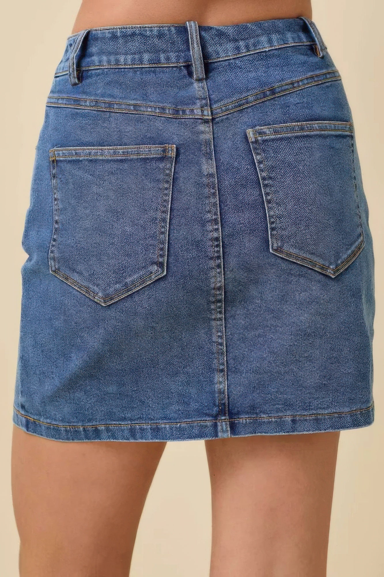 Mini Denim Skirt With All Over Ribbon Bow - Tigbul's Variety Fashion Shop