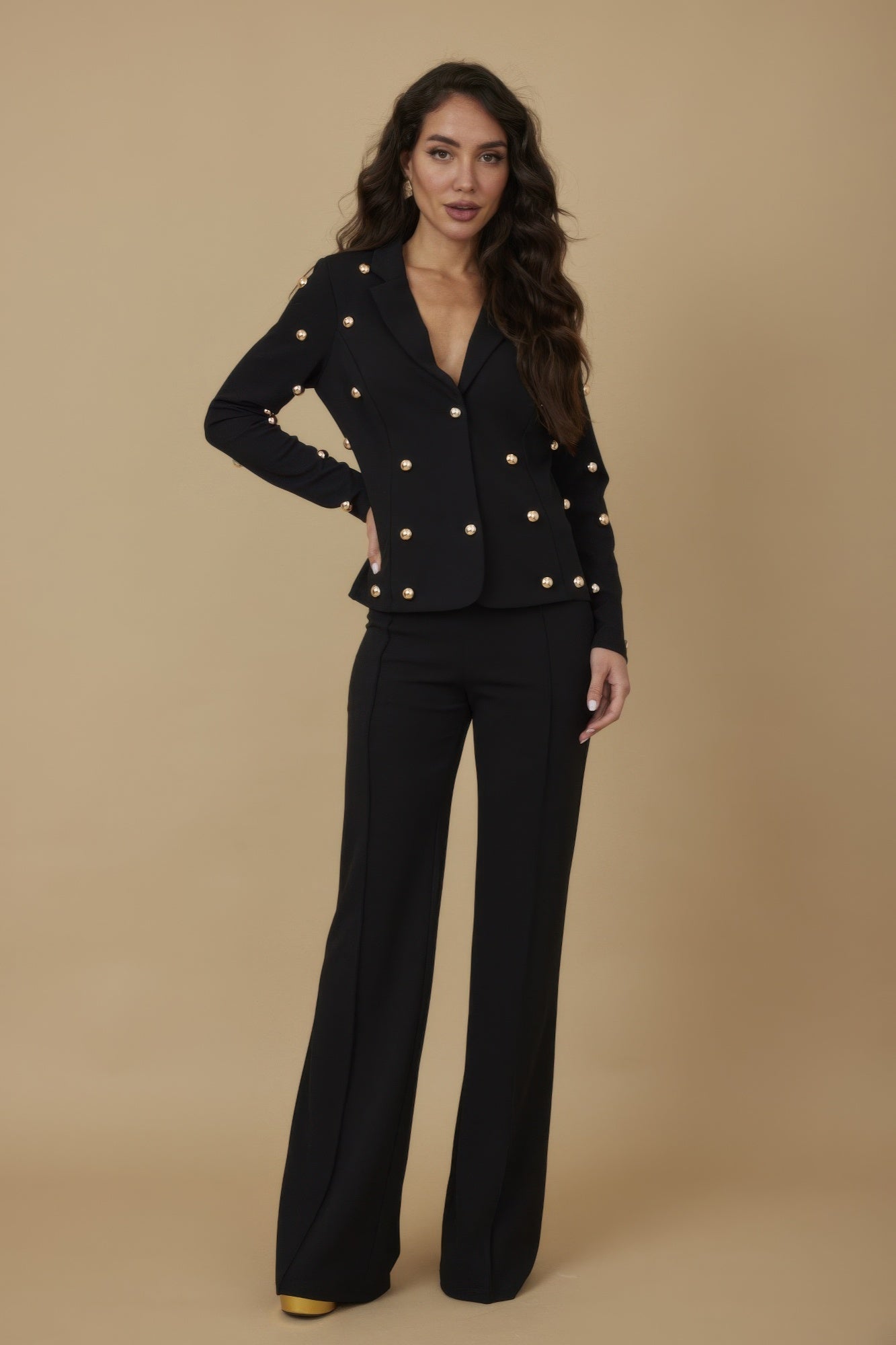 Stud Detailed Fashion Jacket - Tigbul's Variety Fashion Shop
