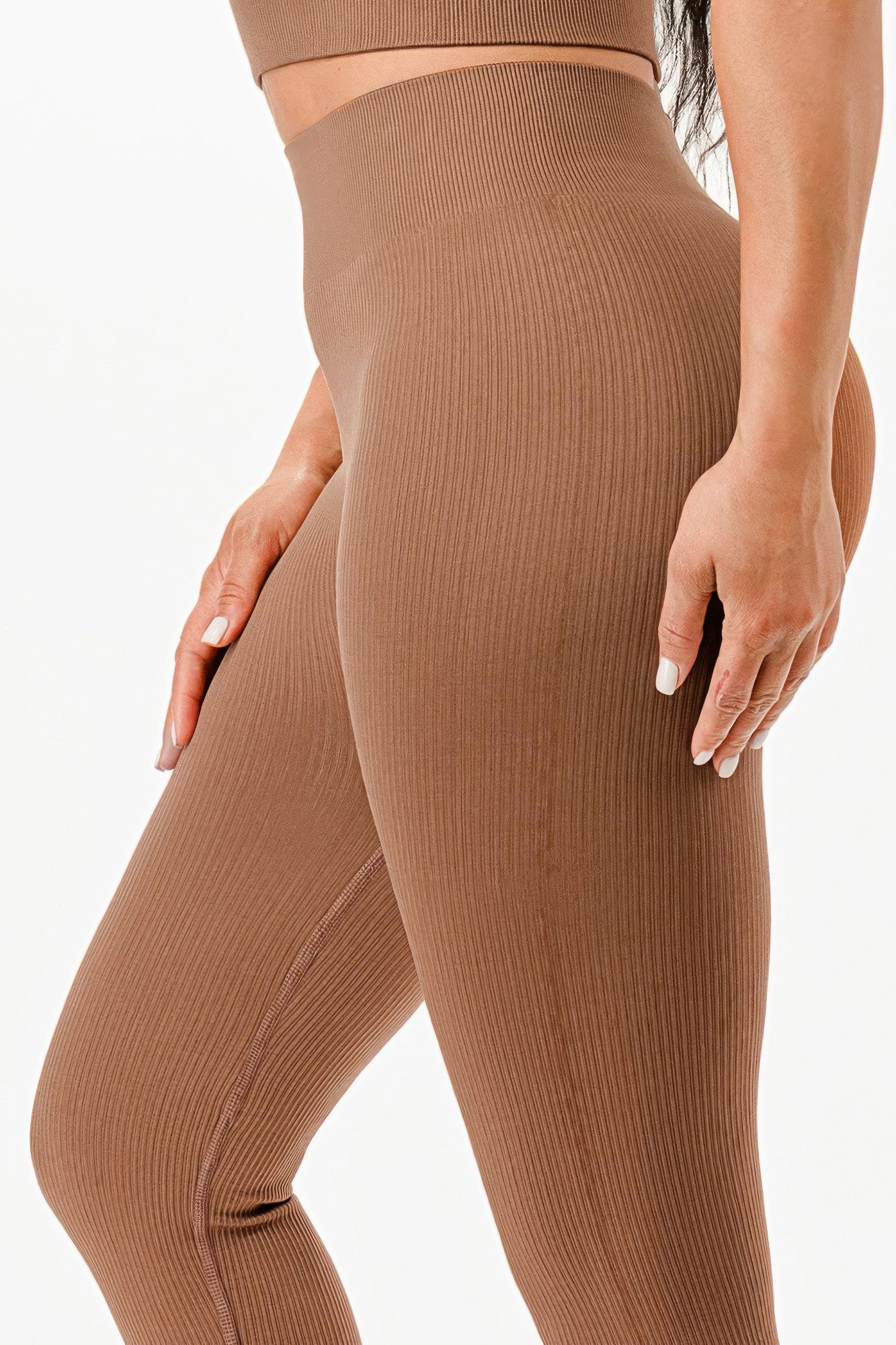 Ribbed Seamless T-shirt And Leggings Set - Tigbul's Variety Fashion Shop