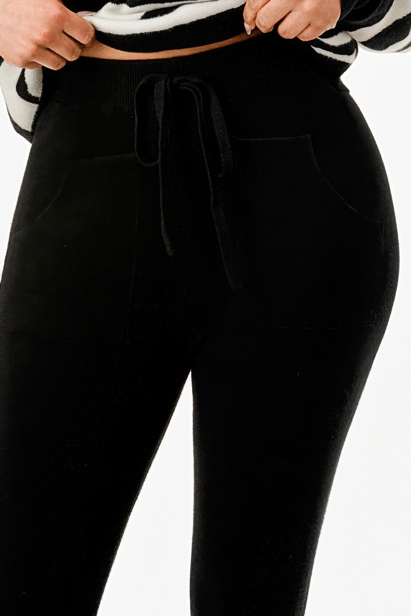 Pullover Collared V-neck Sweater Top And Pant Set - Tigbul's Variety Fashion Shop
