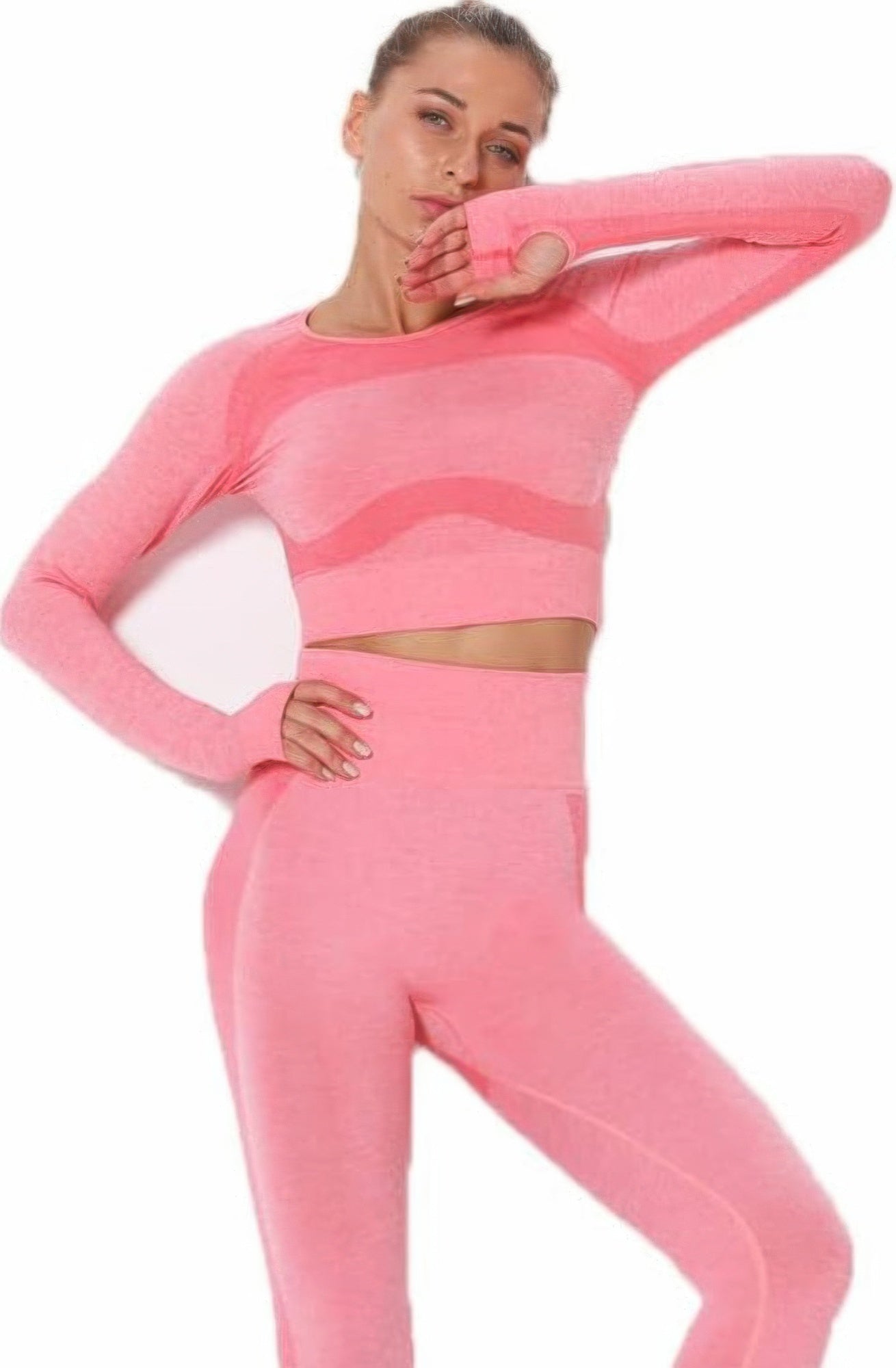 Seamless Long Sleeve Yoga Set - Tigbul's Variety Fashion Shop