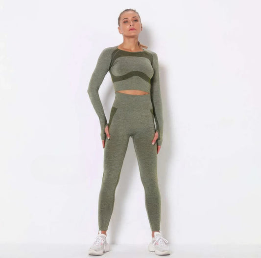 Seamless Long Sleeve Yoga Set - Tigbul's Variety Fashion Shop