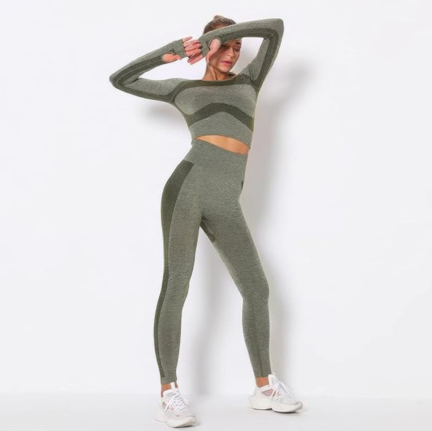 Seamless Long Sleeve Yoga Set - Tigbul's Variety Fashion Shop