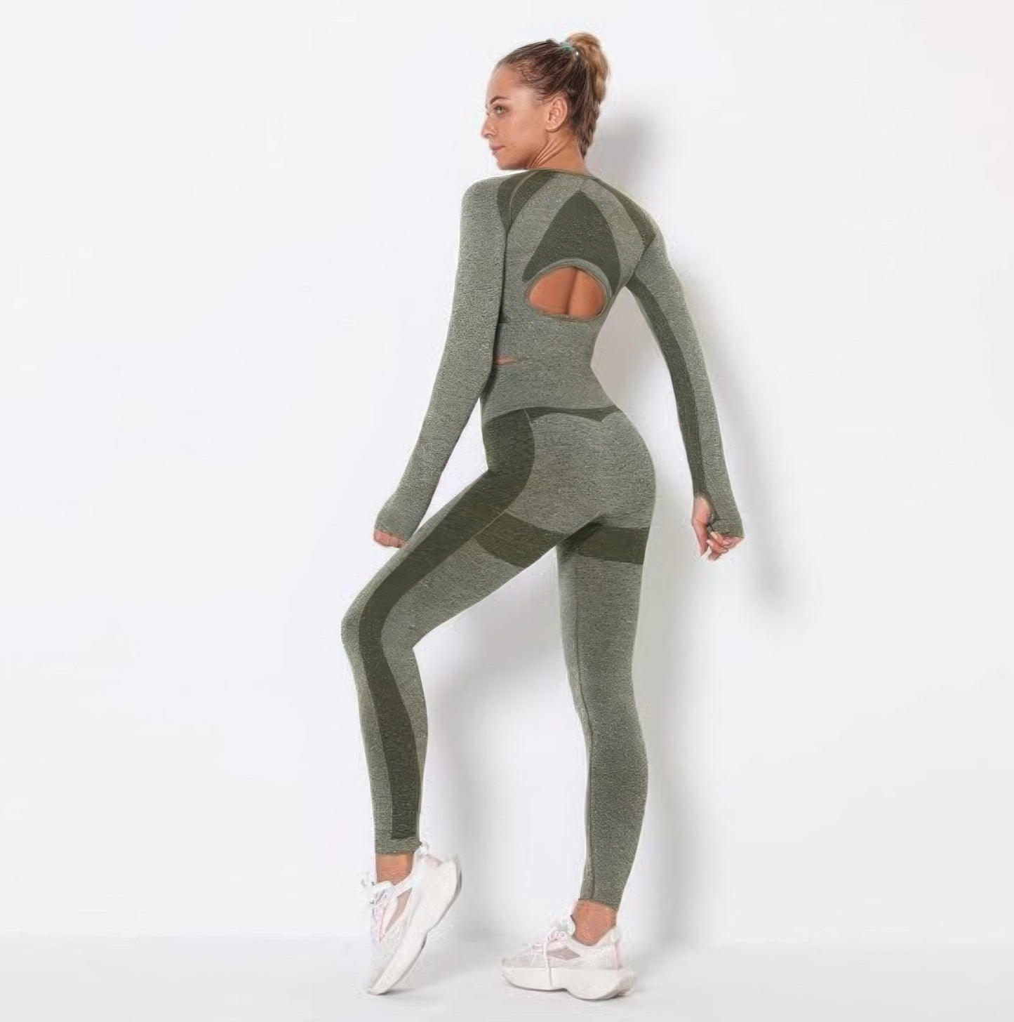 Seamless Long Sleeve Yoga Set - Tigbul's Variety Fashion Shop