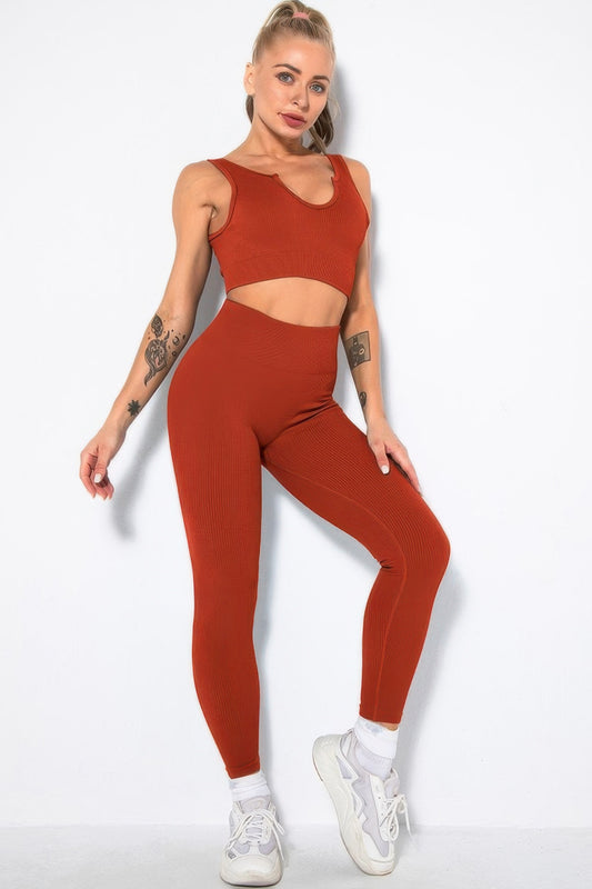 Ribbed Two Piece Activewear Set - Tigbul's Variety Fashion Shop