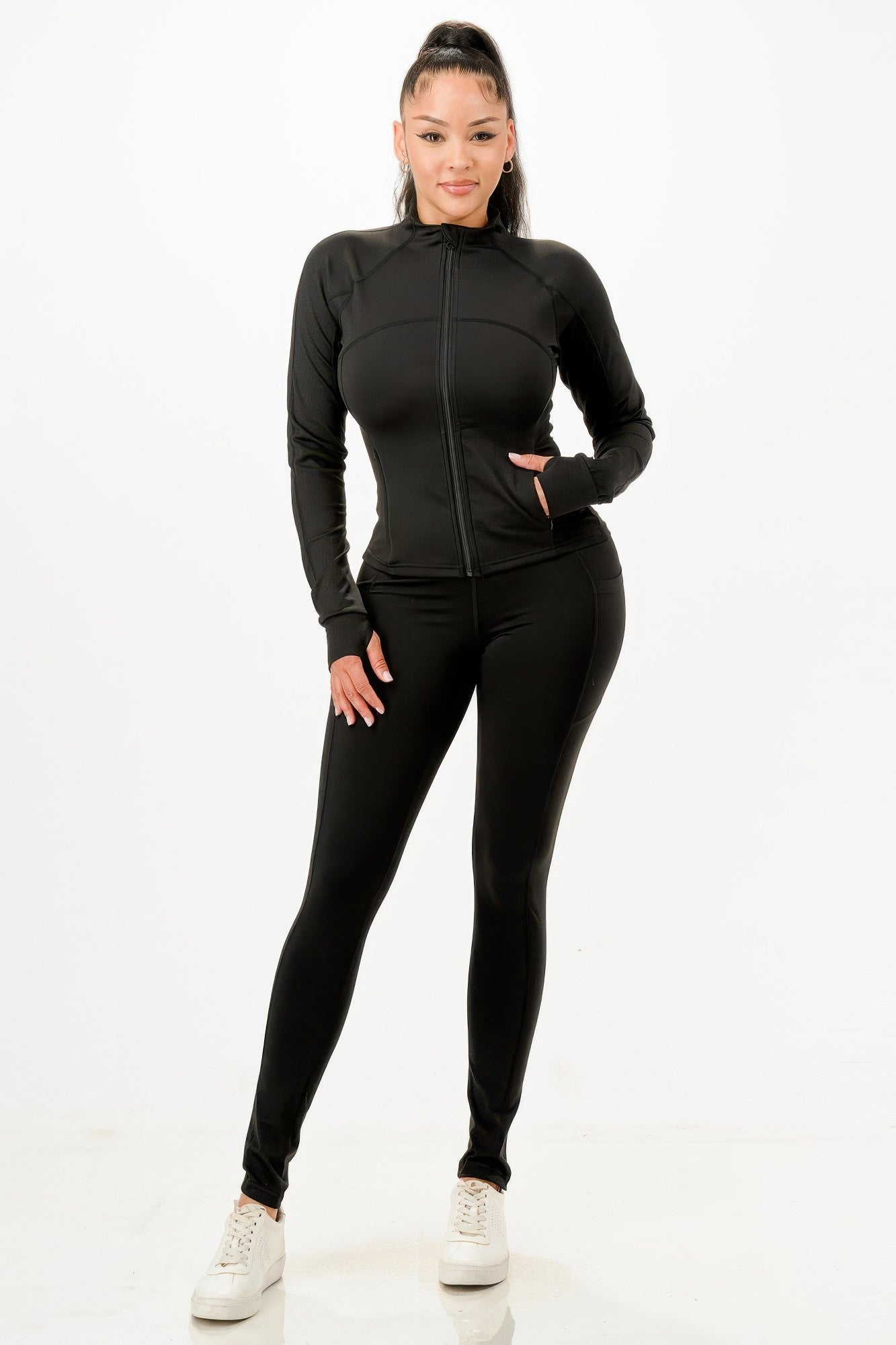 Active Jacket And Legging Set - Tigbul's Variety Fashion Shop