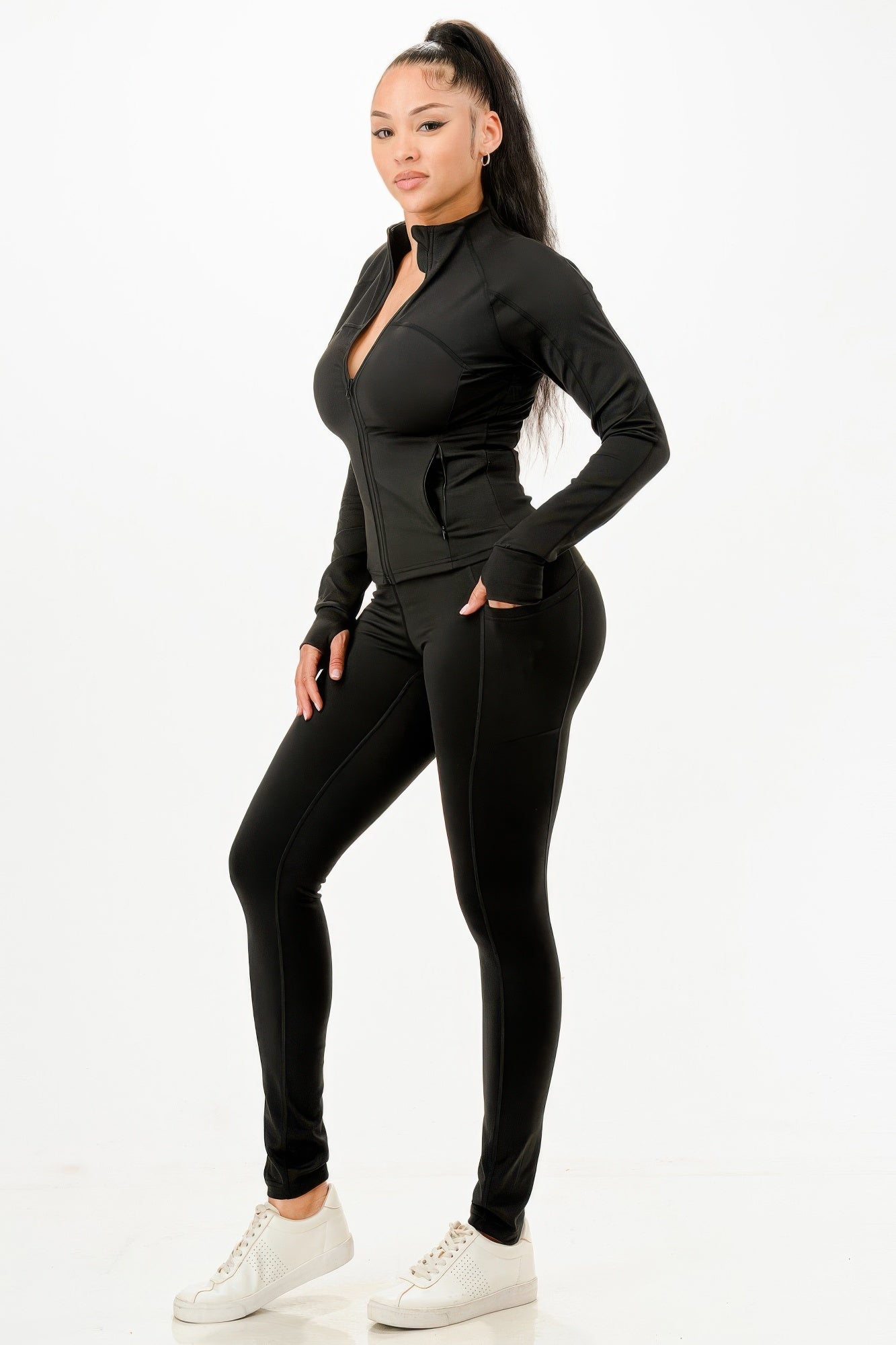 Active Jacket And Legging Set - Tigbul's Variety Fashion Shop