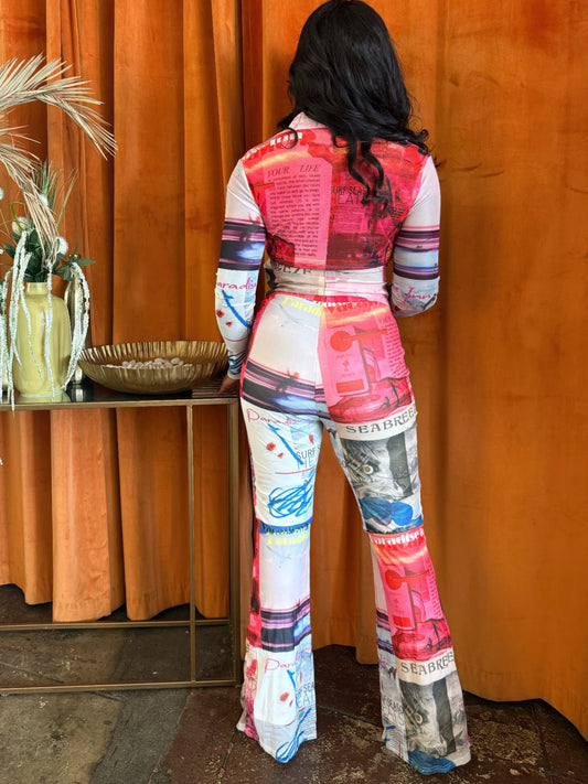 Paradise Inn Printed Pants Set - Tigbul's Variety Fashion Shop