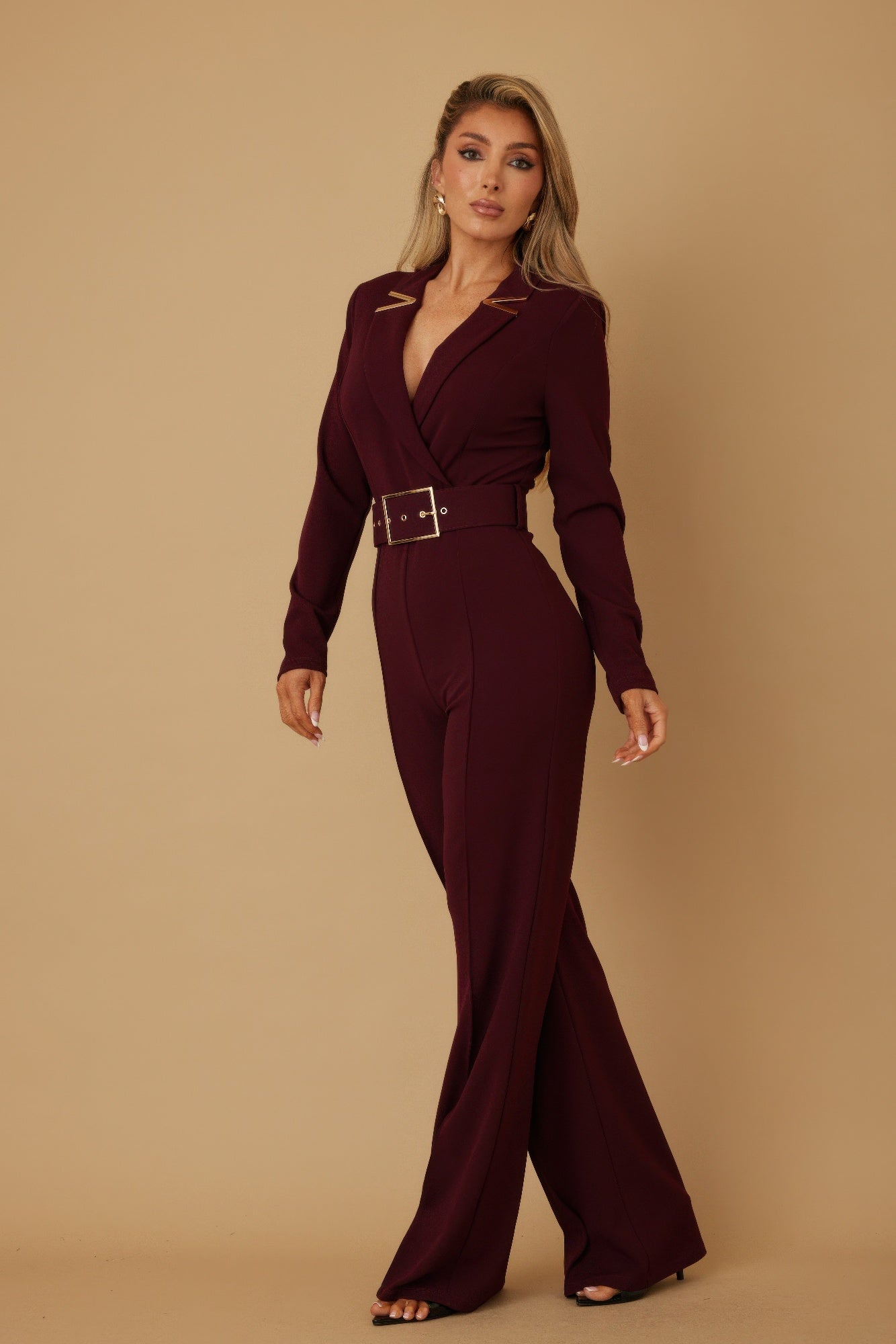 Blazer Suit Long Sleeve Jumpsuit - Tigbul's Variety Fashion Shop