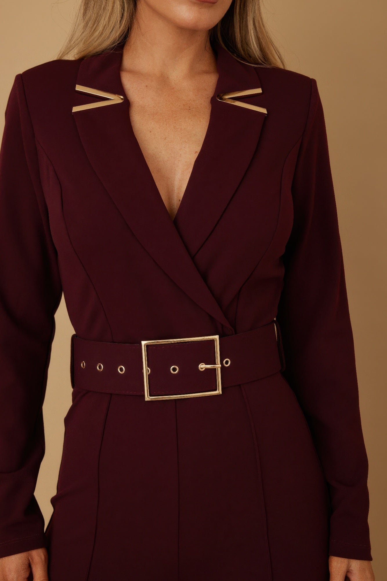 Blazer Suit Long Sleeve Jumpsuit - Tigbul's Variety Fashion Shop