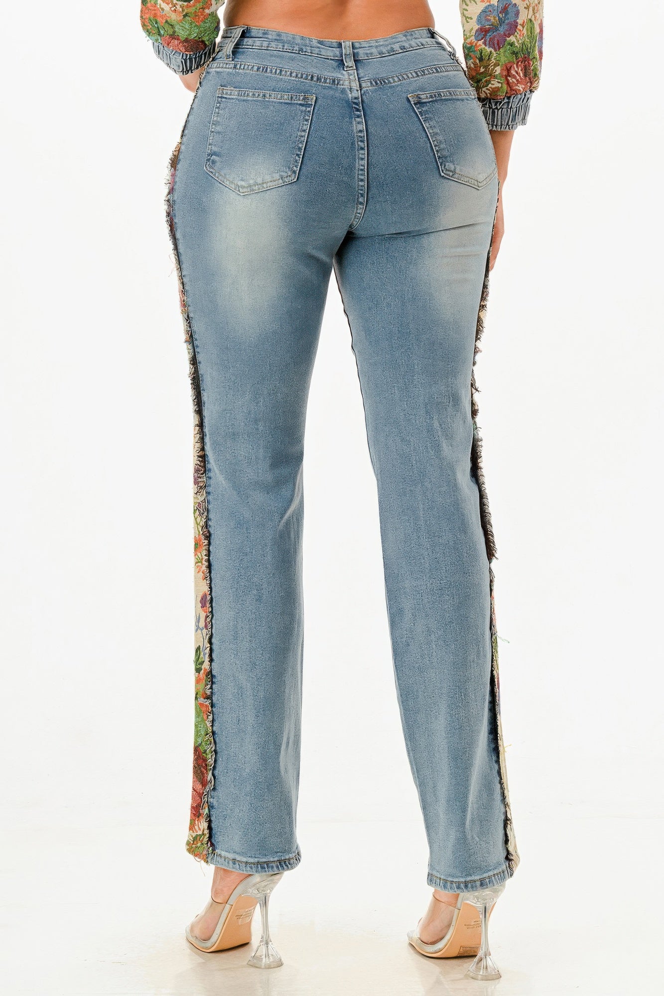 Tapestry Contrast Denim Set - Tigbul's Variety Fashion Shop