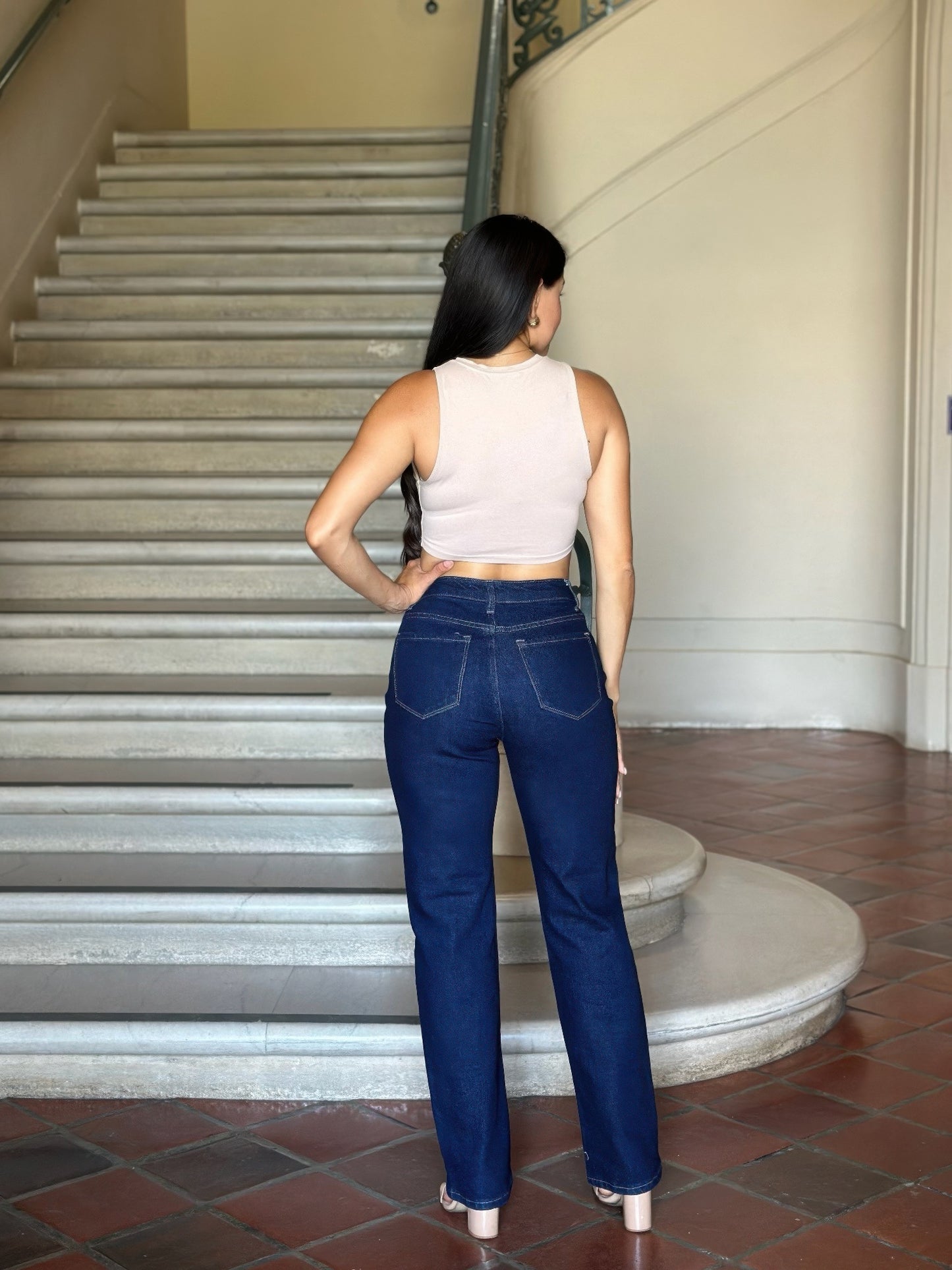 High Waist Vintage Straight Leg Denim Jeans - Tigbul's Variety Fashion Shop