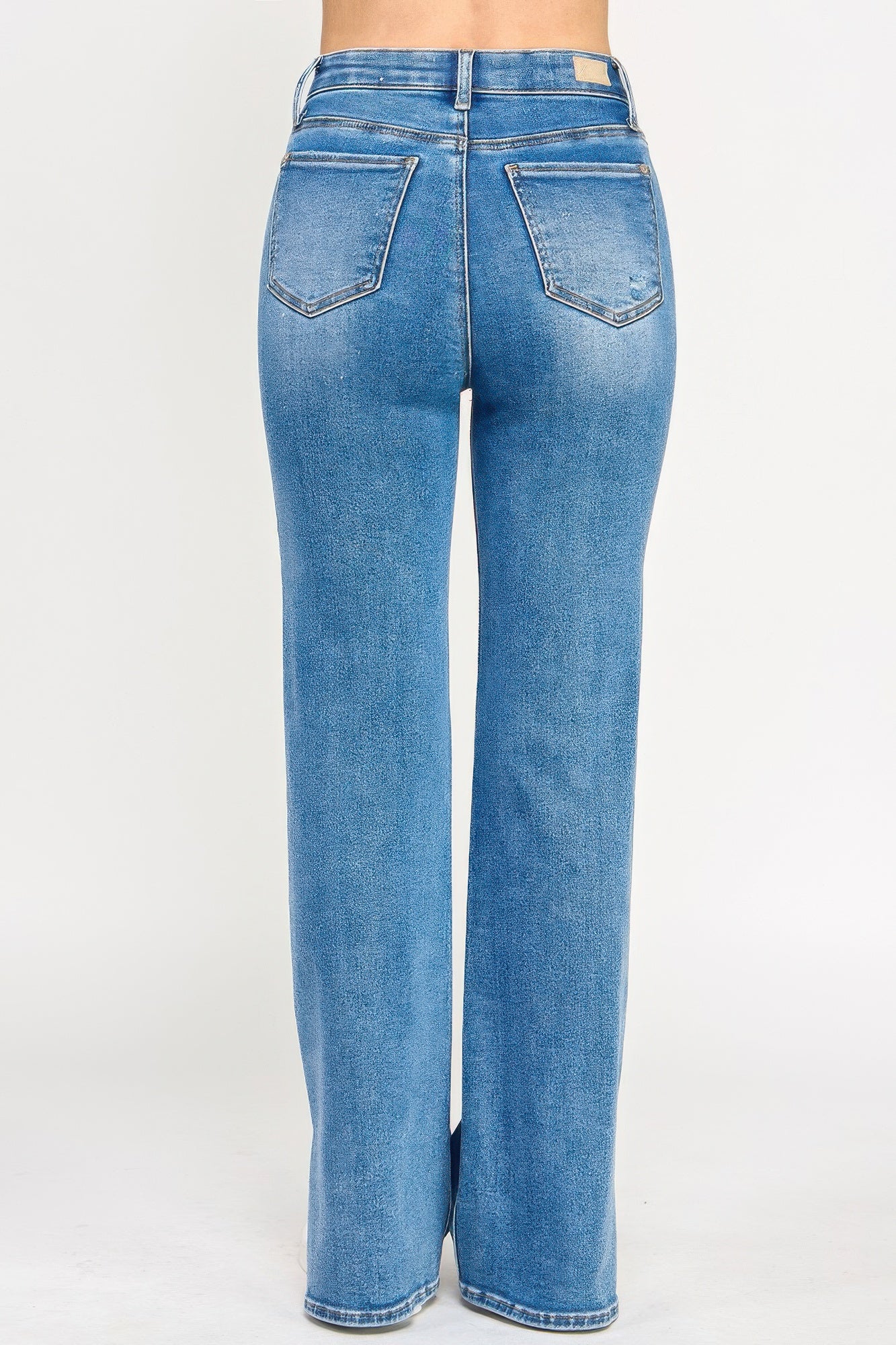 Plus High Rise Straight With Jewel Buttons - Tigbul's Variety Fashion Shop