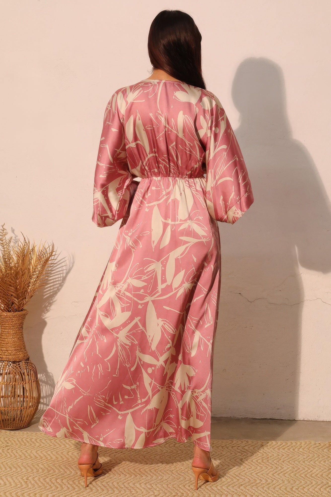 Dreaming Lily Satin Kimono Maxi Dress - Tigbul's Variety Fashion Shop
