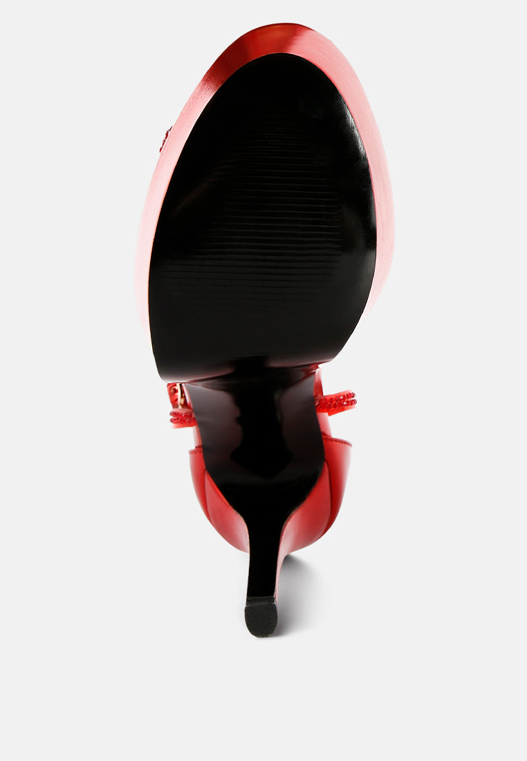 Cinderella Rhinestones Embellished Stiletto Platform Sandals - Tigbul's Variety Fashion Shop
