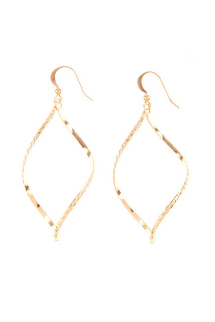 GOLD TWISTED DROP EARIRNGS - Tigbul's Variety Fashion Shop