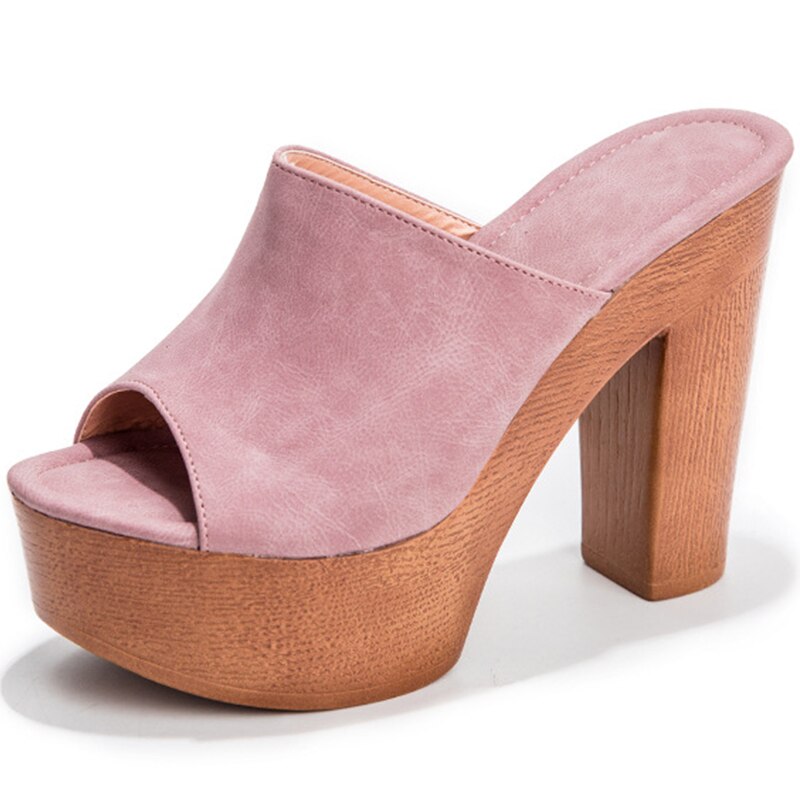 Brand Summer Slippers Women High Heels Shoes Female Fashion Platform Shoes Outside Women Slippers Pumps Rivet Mules Shoes - Tigbul's Variety Fashion Shop