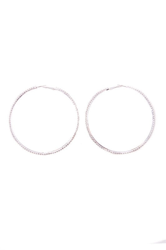 RHINESTONE HOOP EARRINGS - Tigbul's Variety Fashion Shop