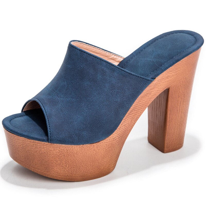 Brand Summer Slippers Women High Heels Shoes Female Fashion Platform Shoes Outside Women Slippers Pumps Rivet Mules Shoes - Tigbul's Variety Fashion Shop