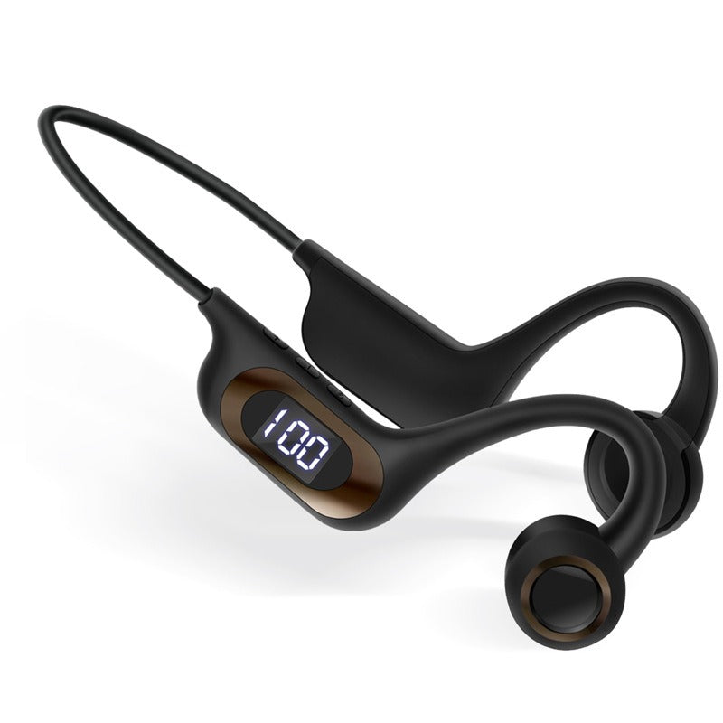 AKZ-G9 Graffiti Bone Conduction Wireless Bluetooth Earphones Insert Card Digital Display Hanging Ear Wireless Earphones - Tigbul's Variety Fashion Shop