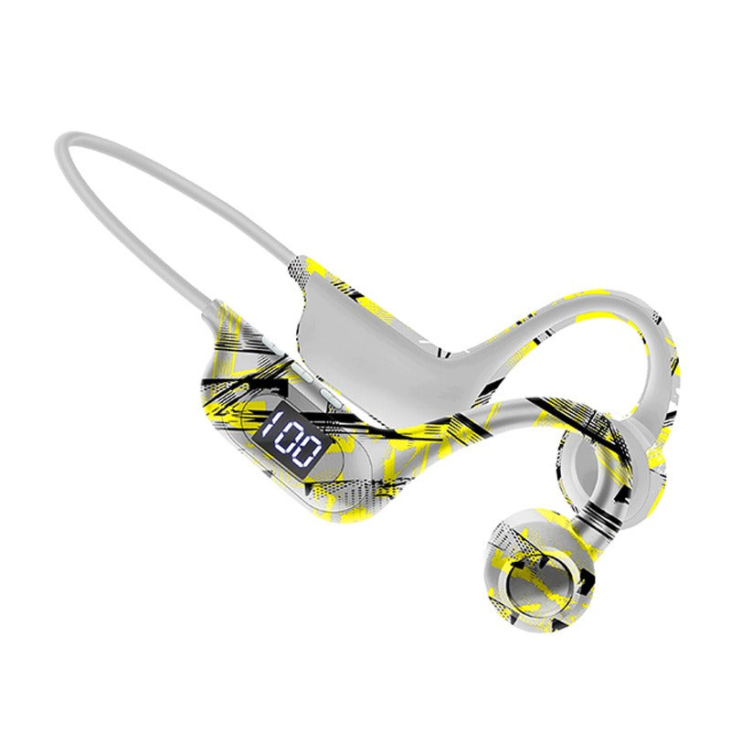 AKZ-G9 Graffiti Bone Conduction Wireless Bluetooth Earphones Insert Card Digital Display Hanging Ear Wireless Earphones - Tigbul's Variety Fashion Shop