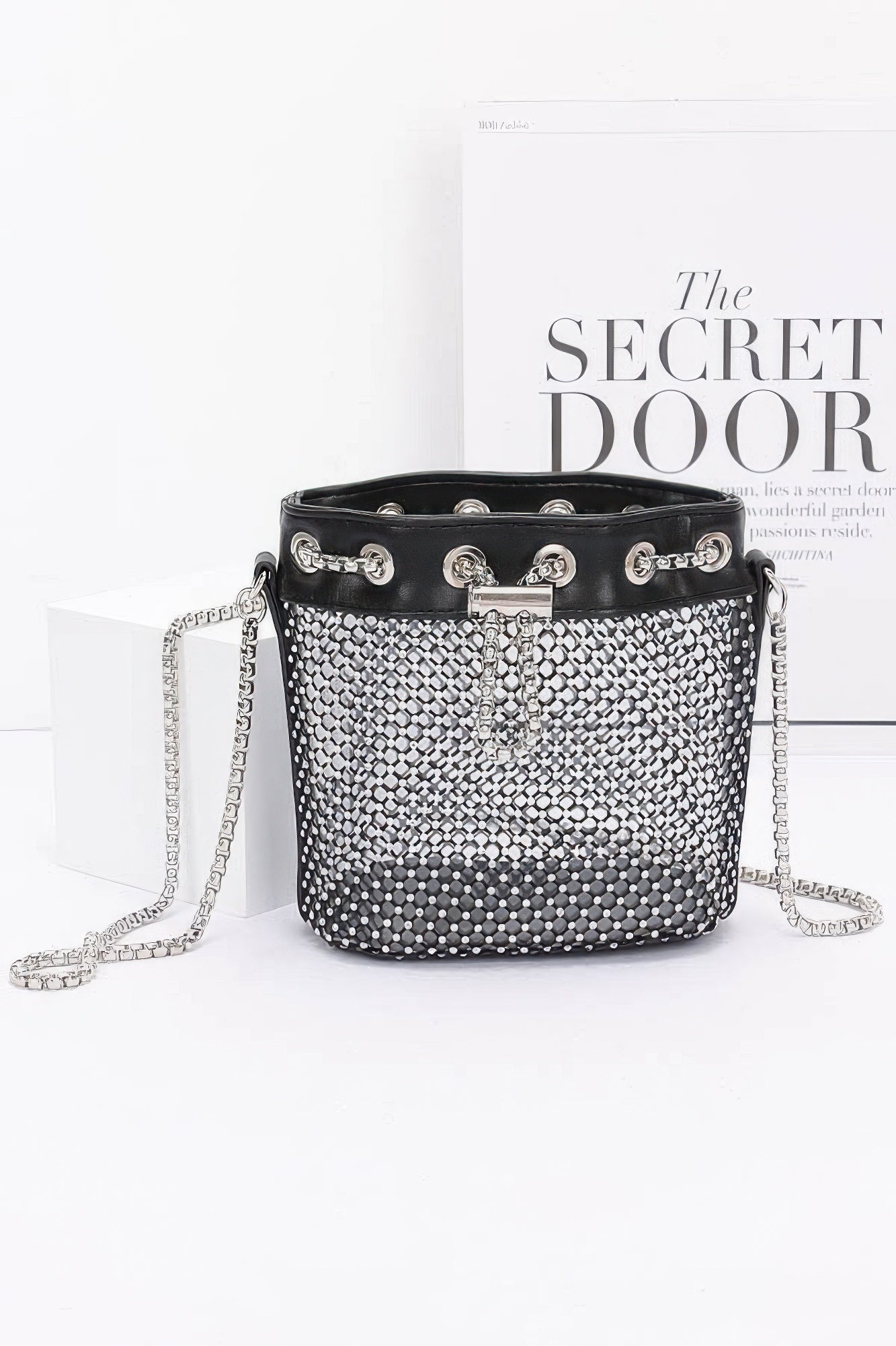Rhinestone Mesh Tube Bag - Tigbul's Variety Fashion Shop