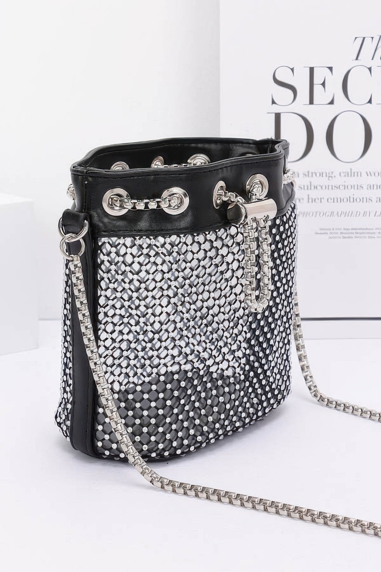 Rhinestone Mesh Tube Bag - Tigbul's Variety Fashion Shop