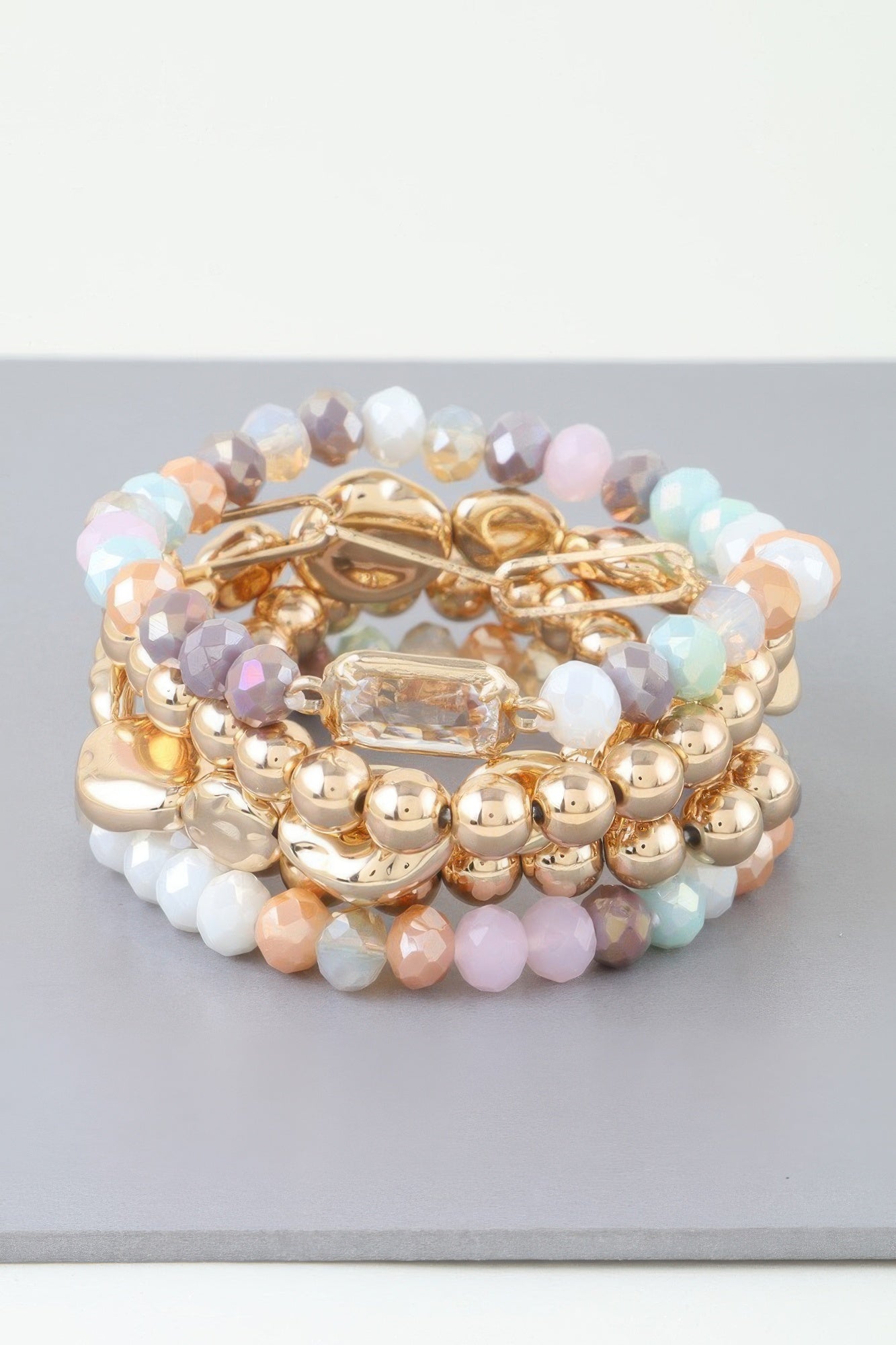 Multicolor Crystal Beaded Bracelet - Tigbul's Variety Fashion Shop