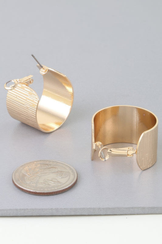 Wide Ribbed Hoop Earrings - Tigbul's Variety Fashion Shop
