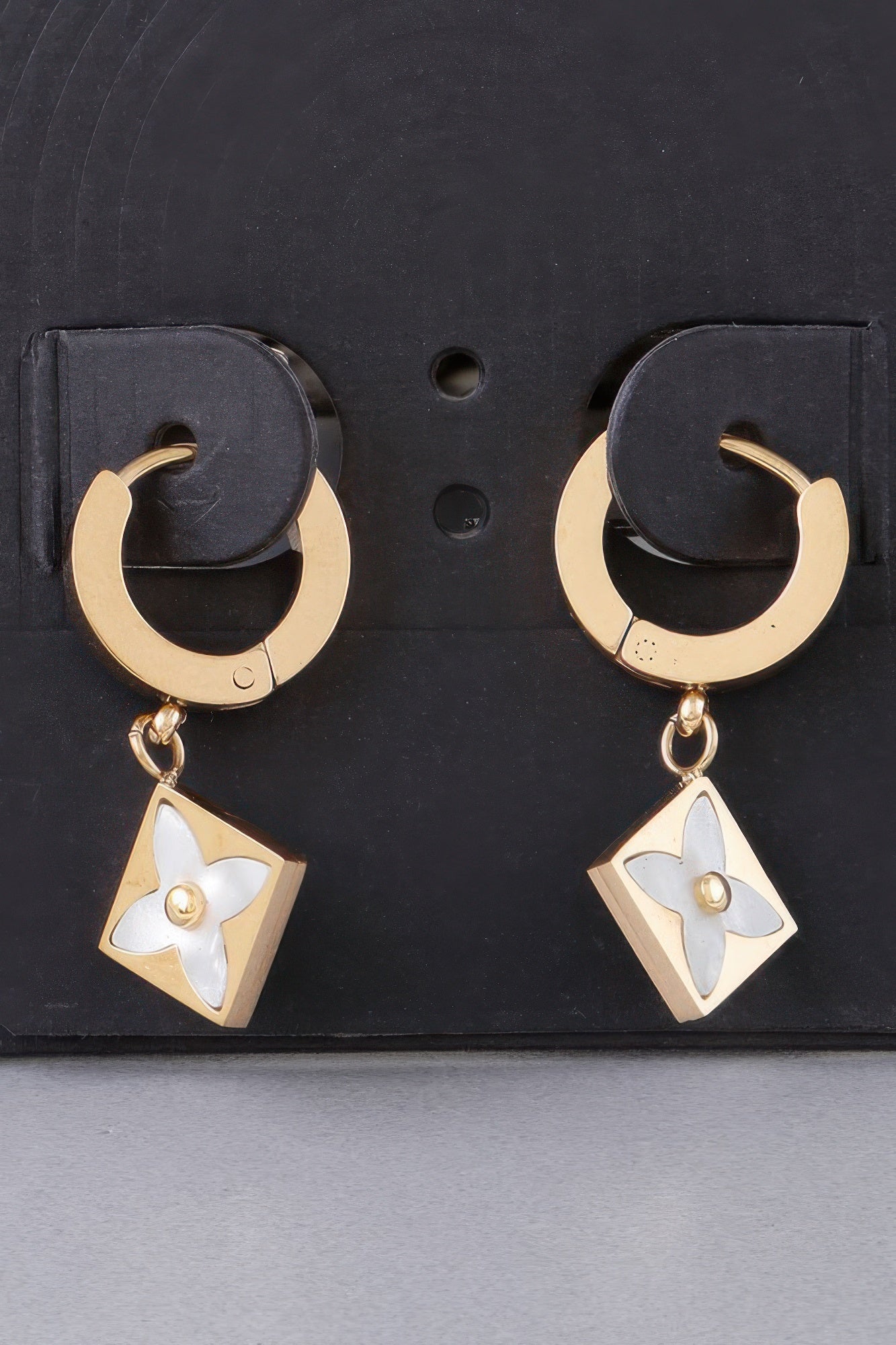 Flower Box Drop Hoop Earrings - Tigbul's Variety Fashion Shop
